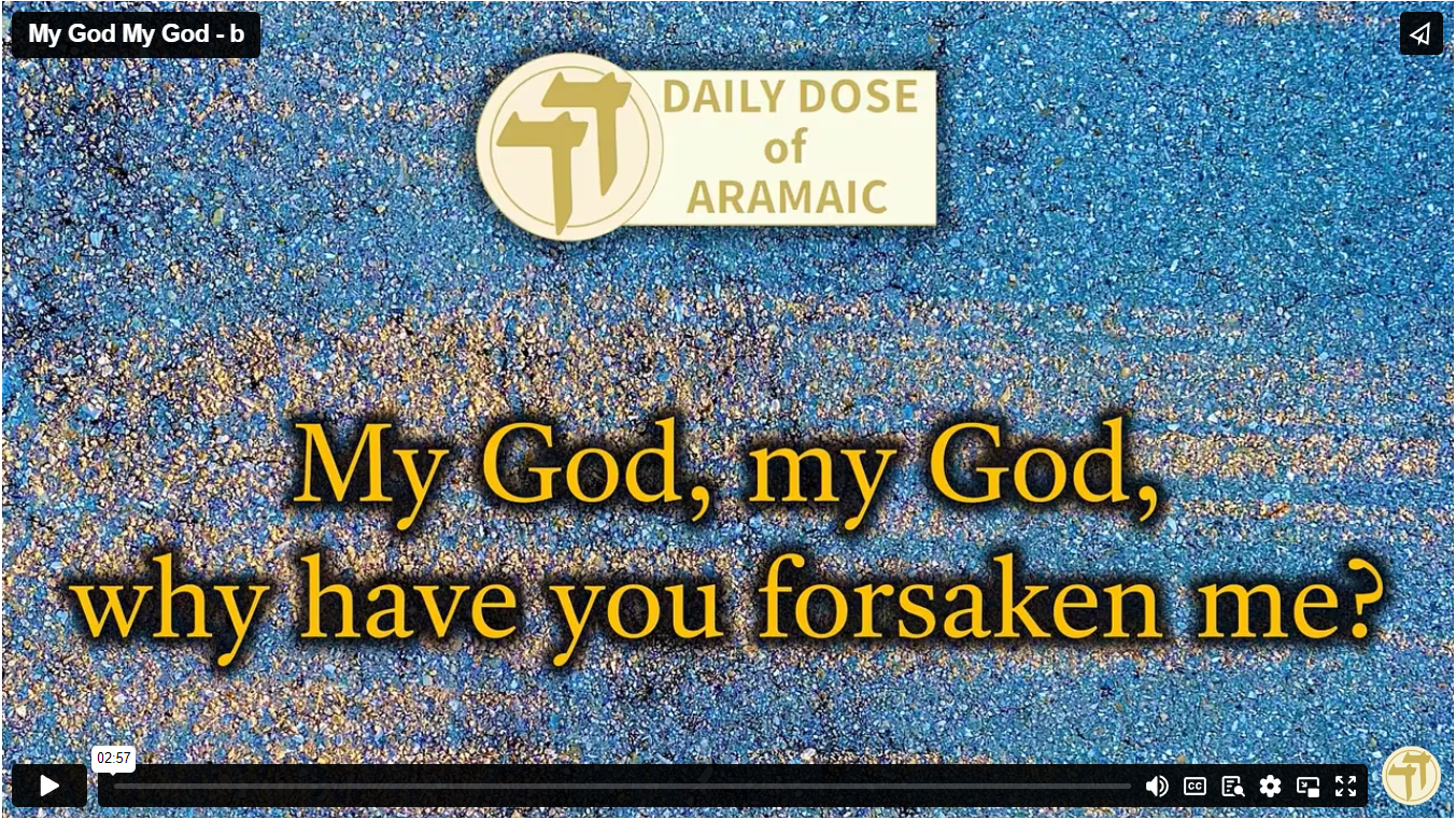 My God My God – b