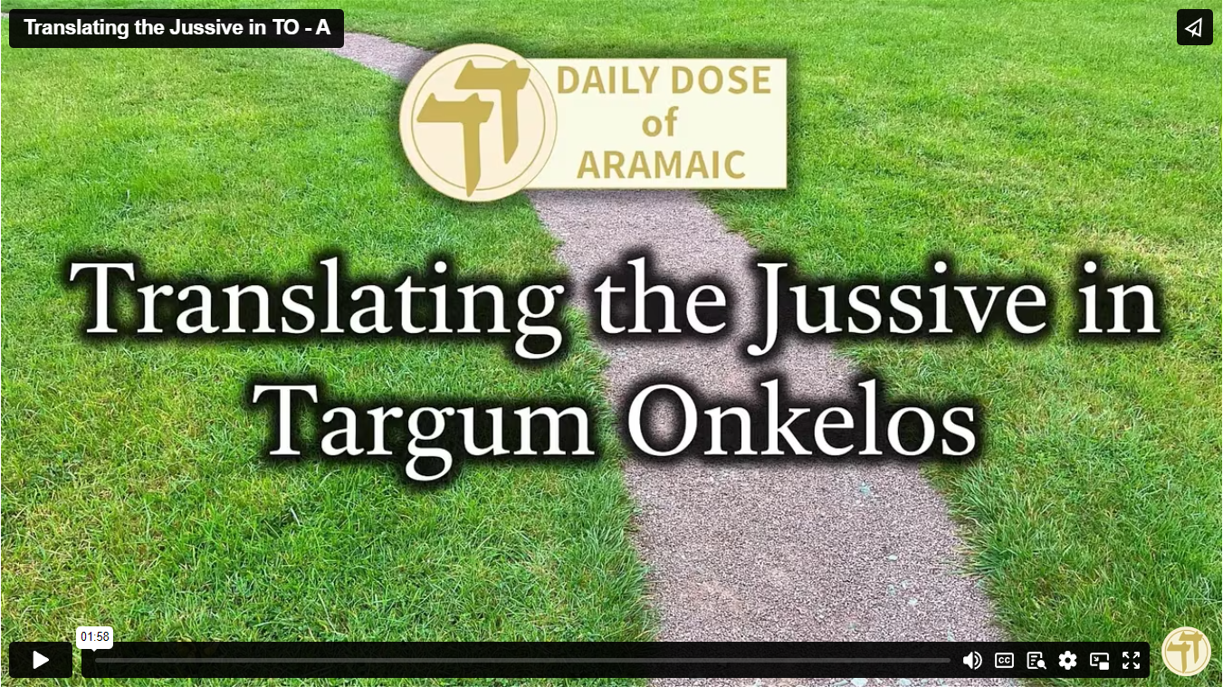 Translating the Jussive in TO – A