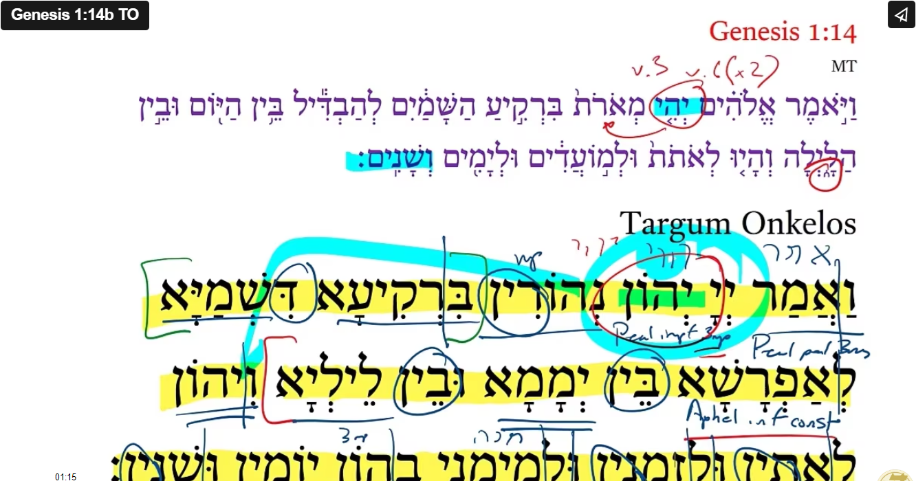 Genesis 1:14b TO