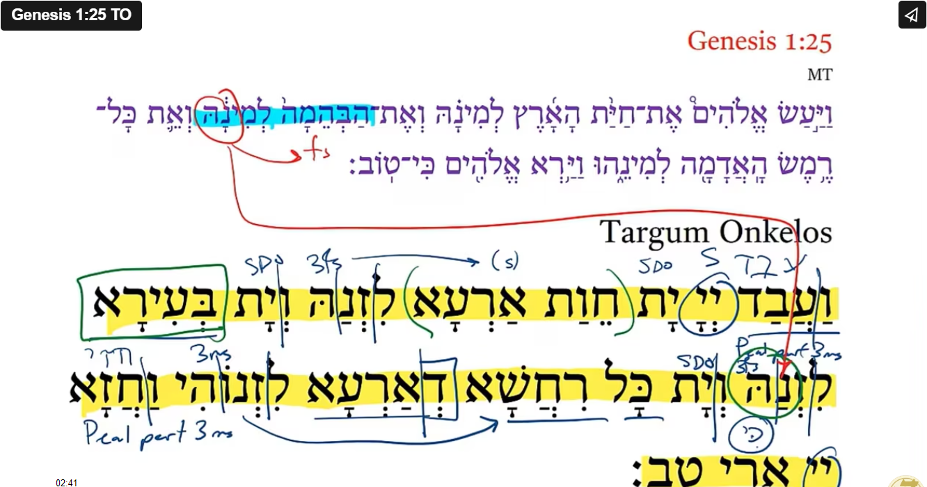 Genesis 1:25 TO