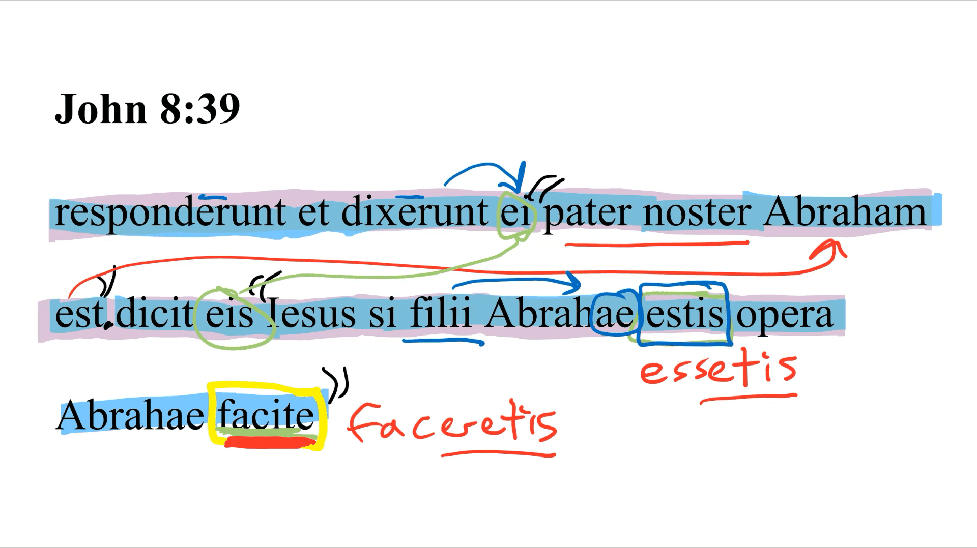 John 8:39 Latin Vulgate