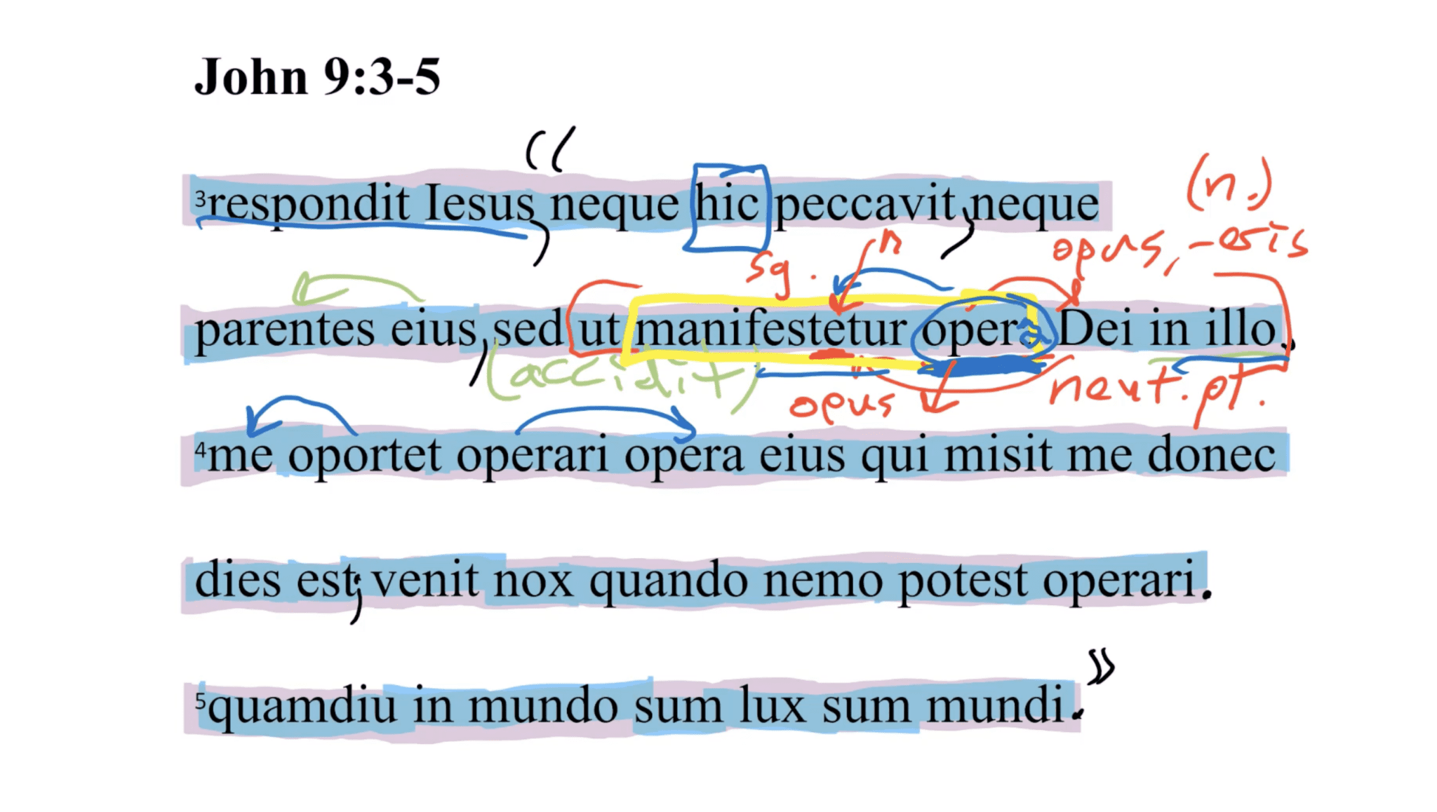 John 9:3–5 Latin Vulgate