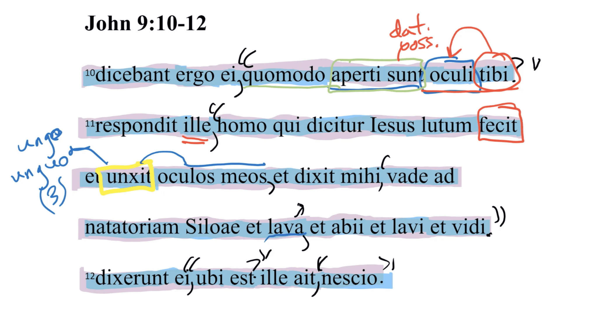 John 9:10-12 Latin Vulgate