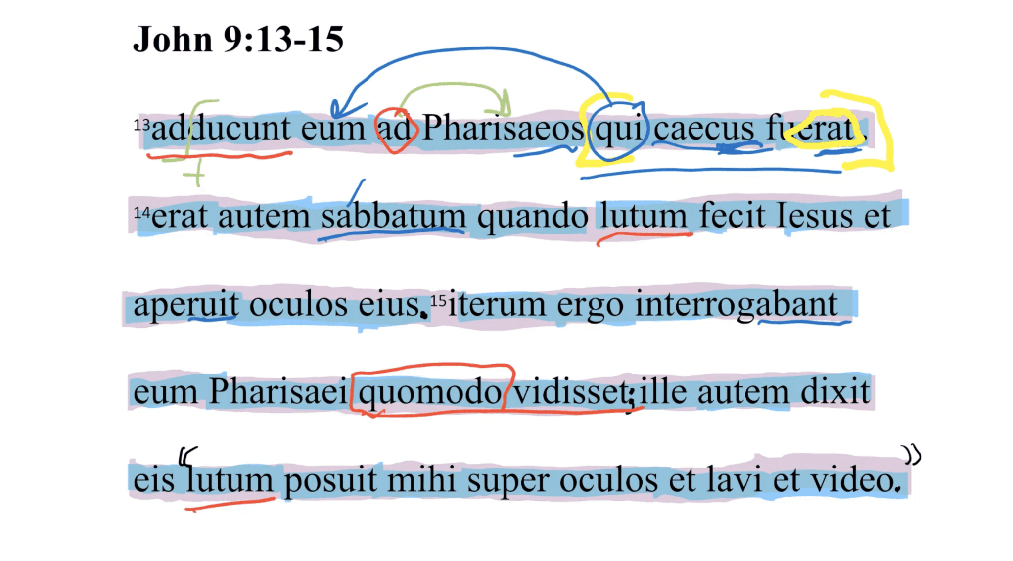 John 9:13-15 Latin Vulgate
