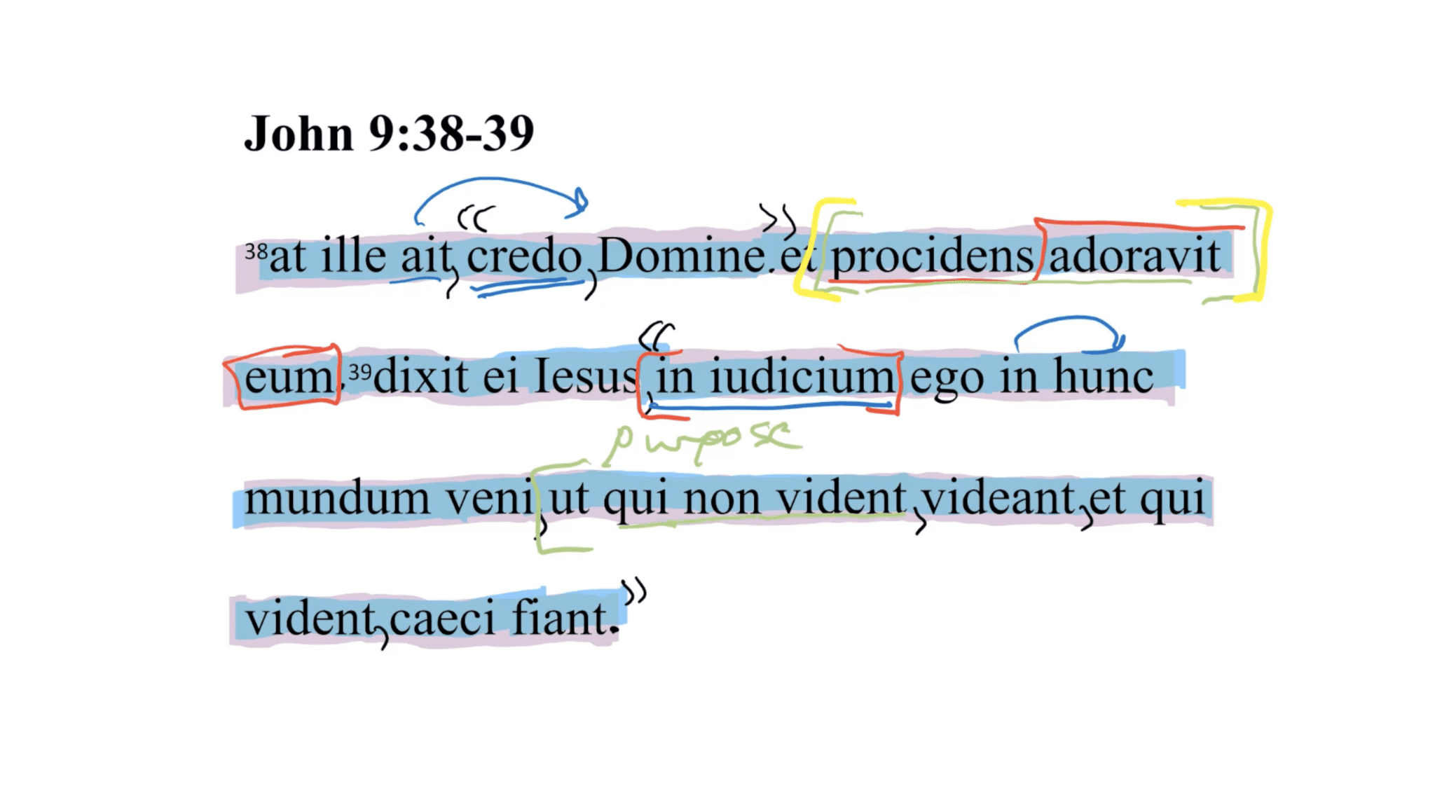 John 9:38-39 Latin Vulgate