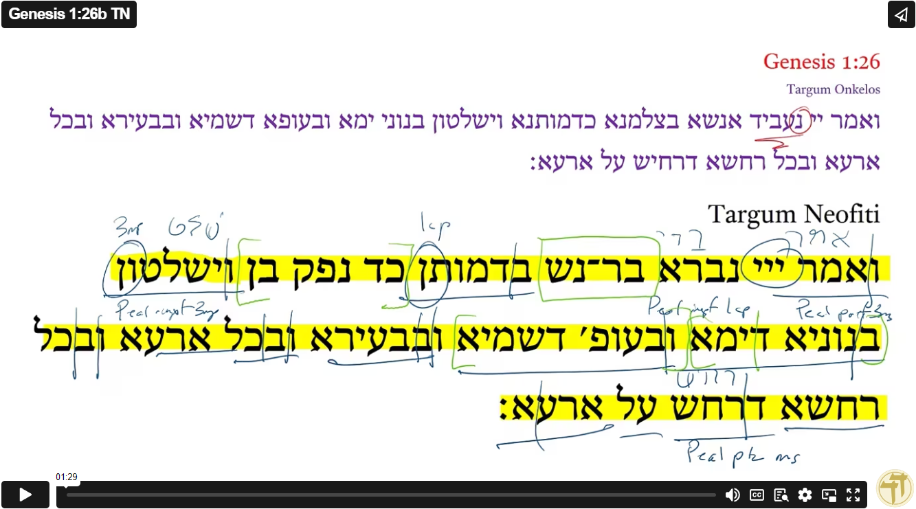 Genesis 1:26b TN