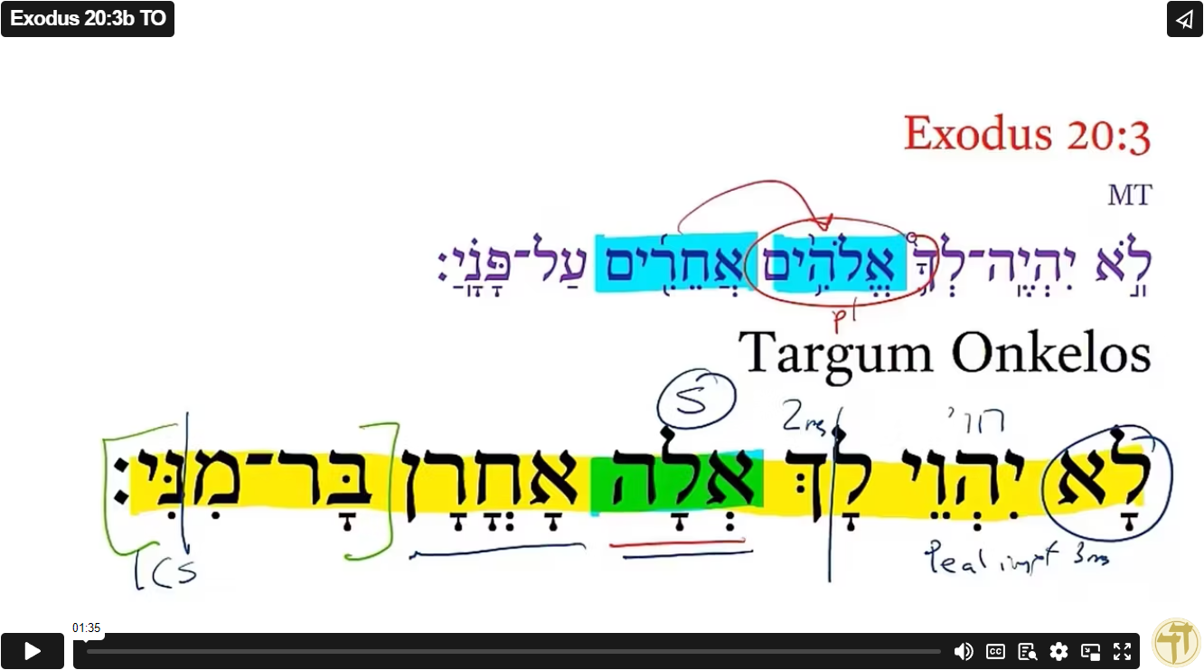 Exodus 20:3b TO