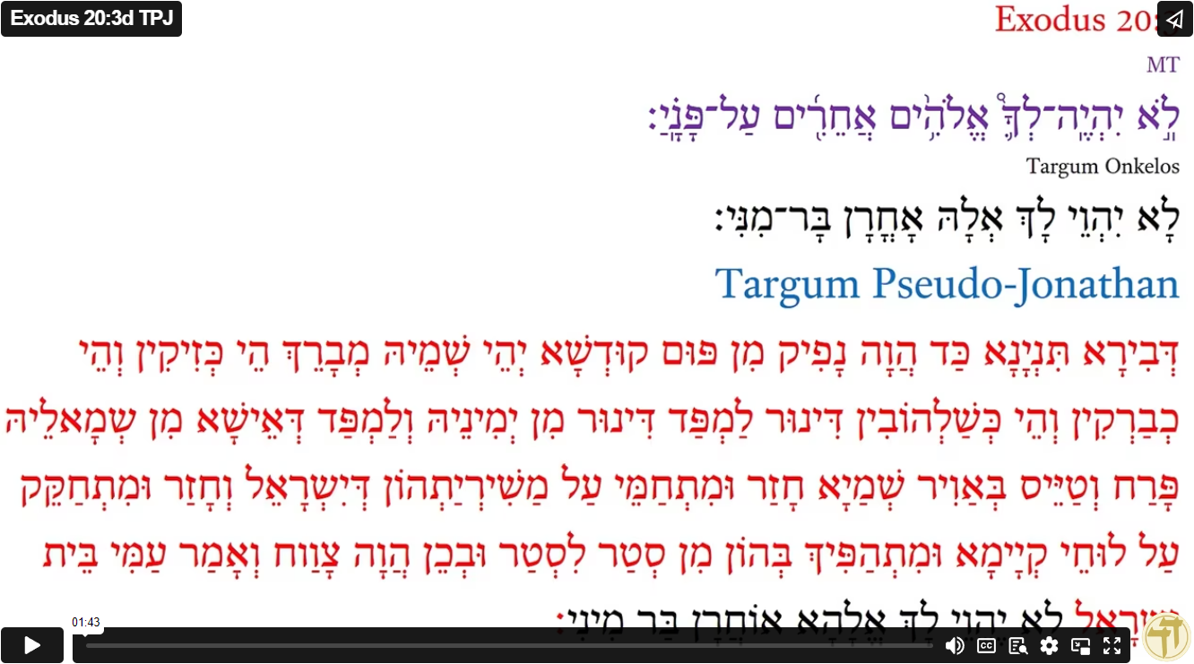 Exodus 20:3d TPJ
