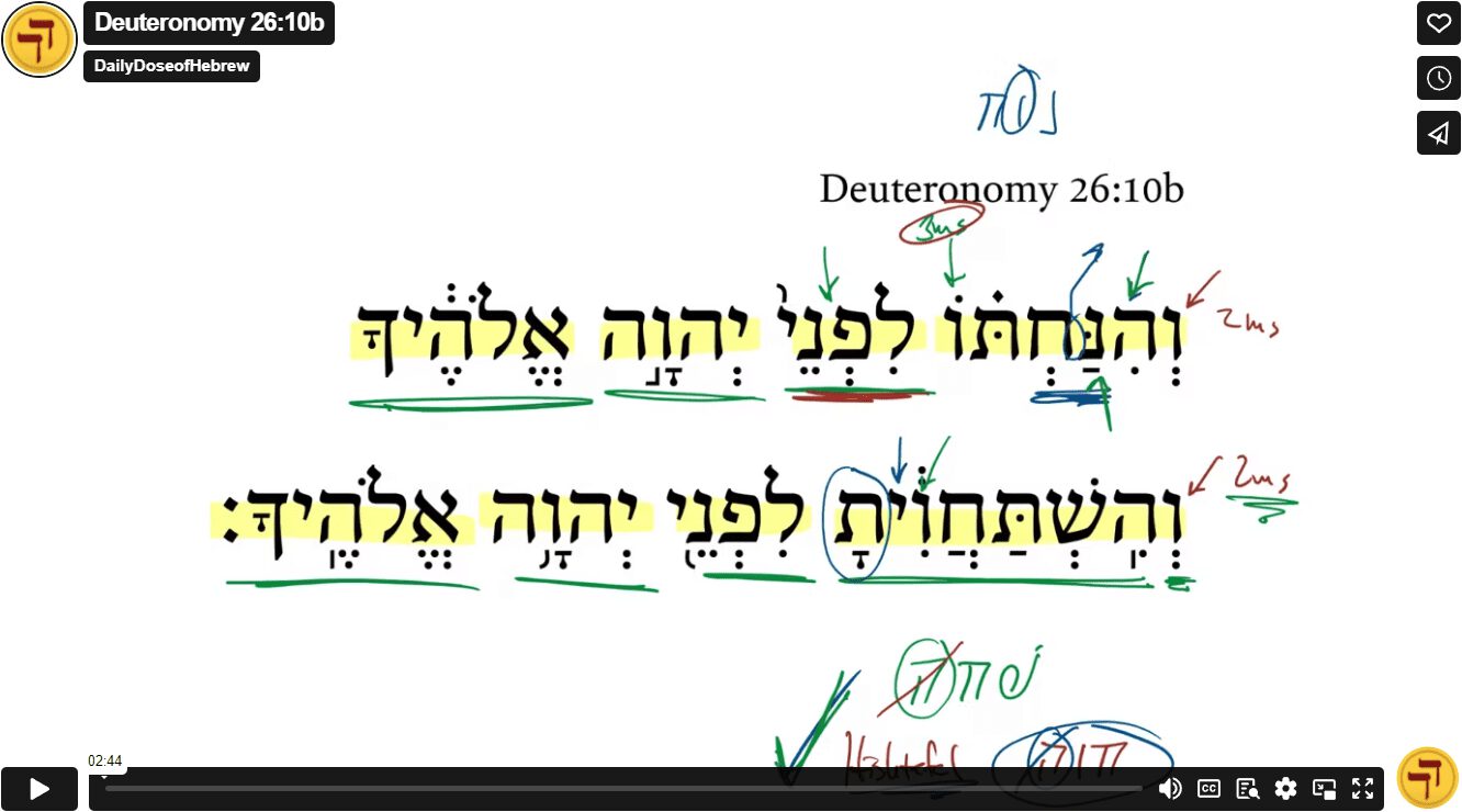 Deuteronomy 26:10b