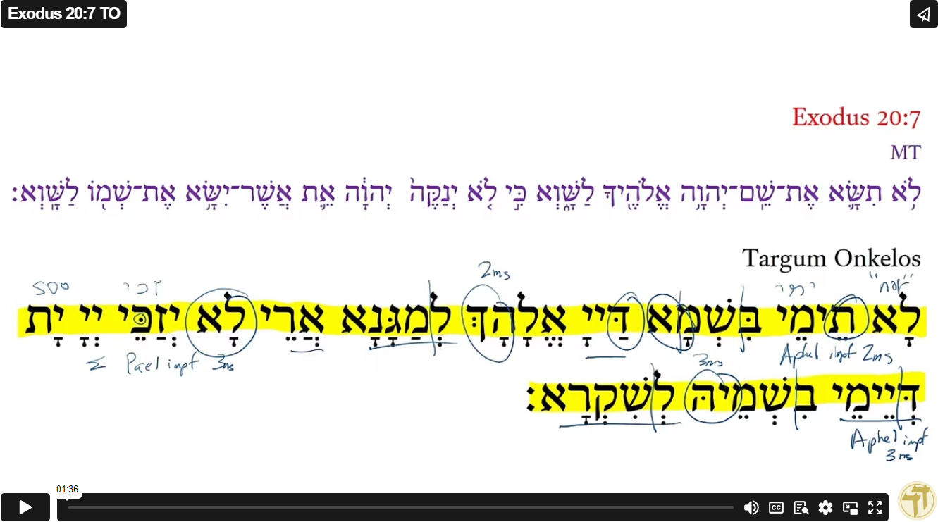 Exodus 20:7 TO