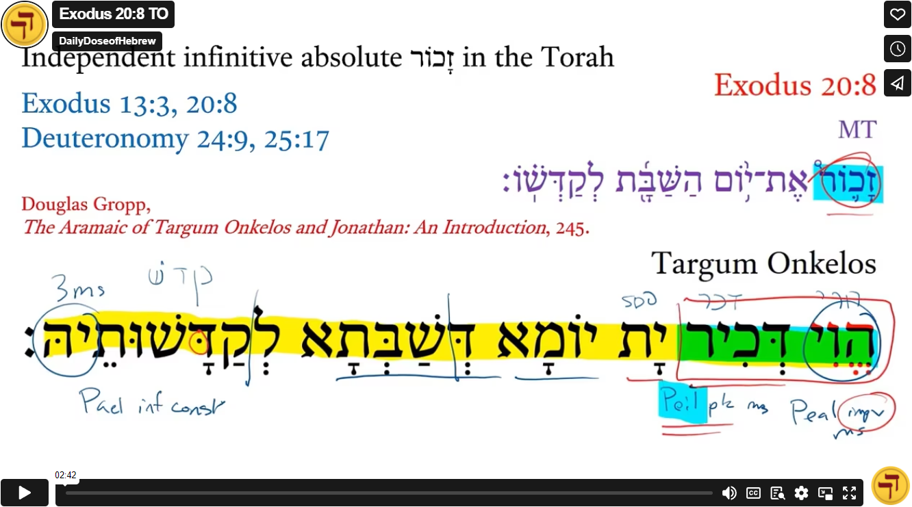 Exodus 20:8 TO