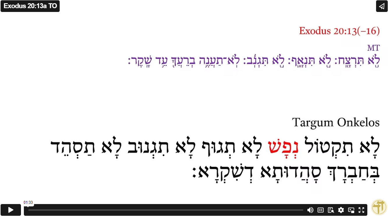 Exodus 20:13a TO