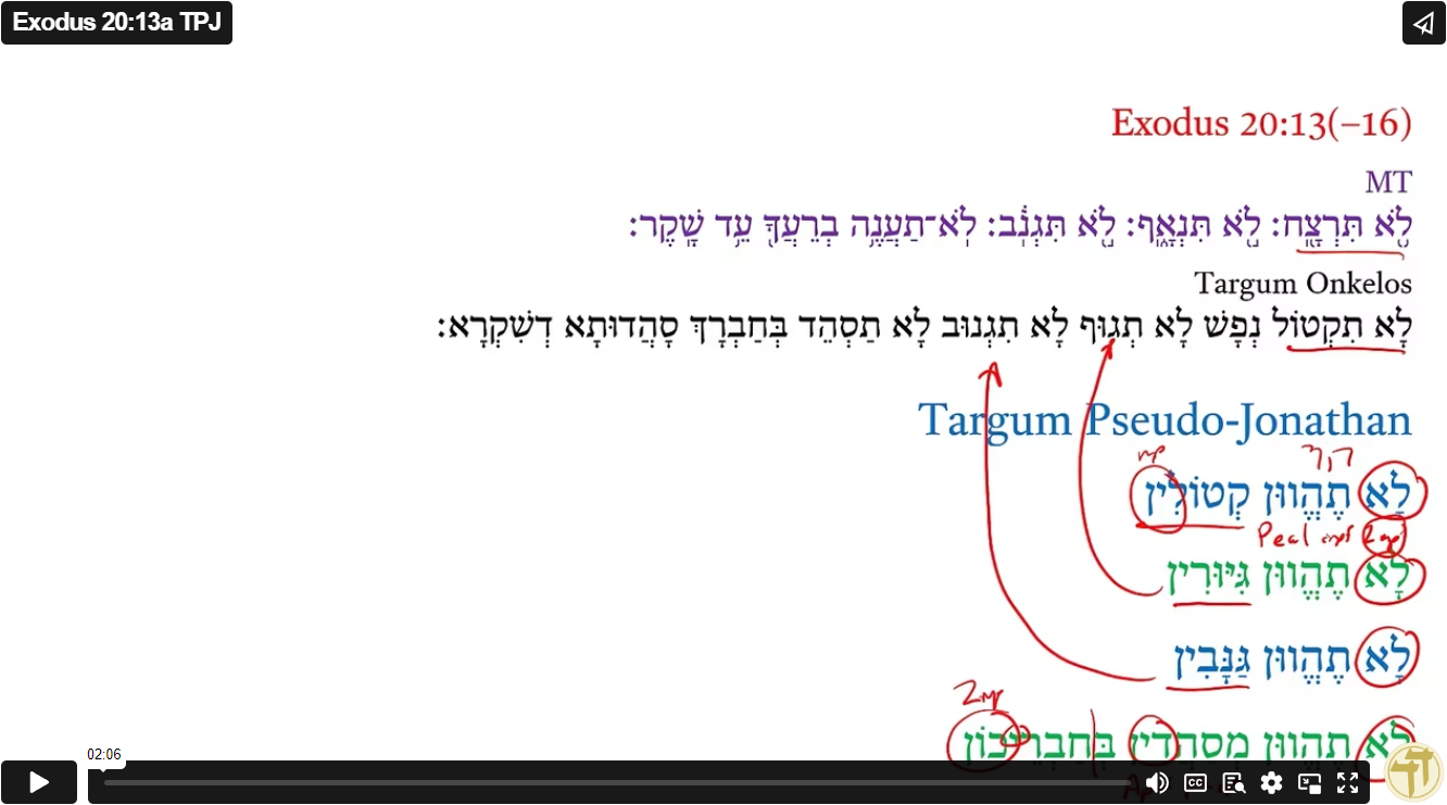 Exodus 20:13a TPJ