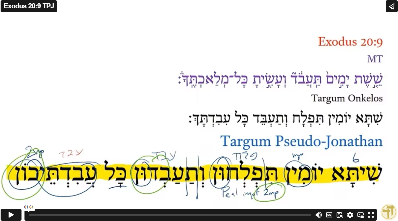 Exodus 20:9 TPJ
