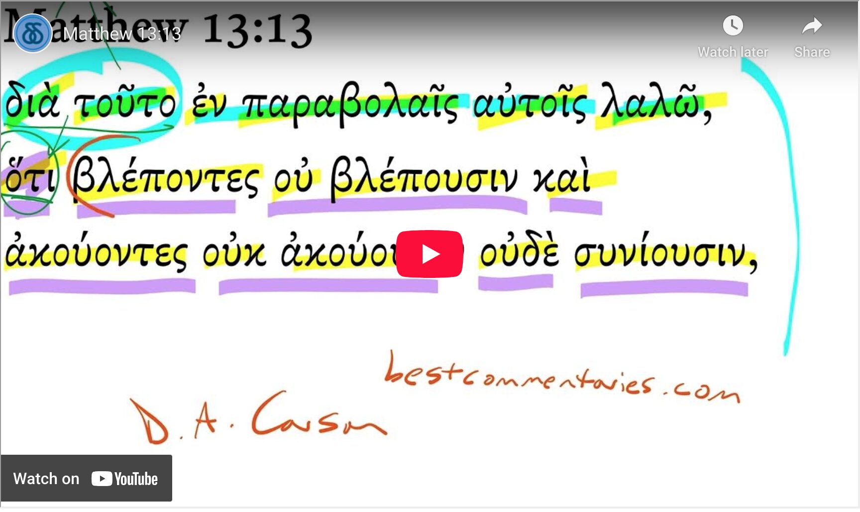 Matthew 13:13