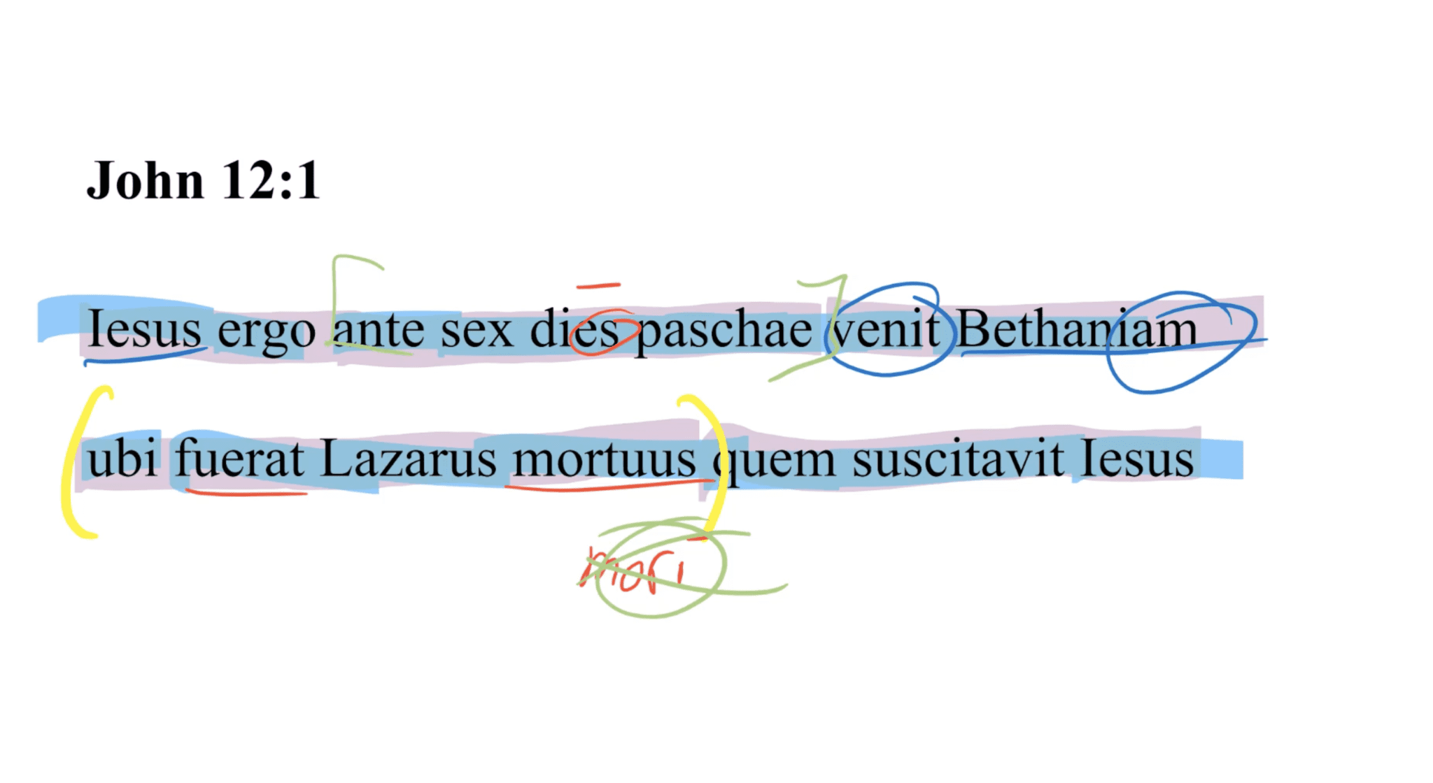 John 12:1 Latin Vulgate