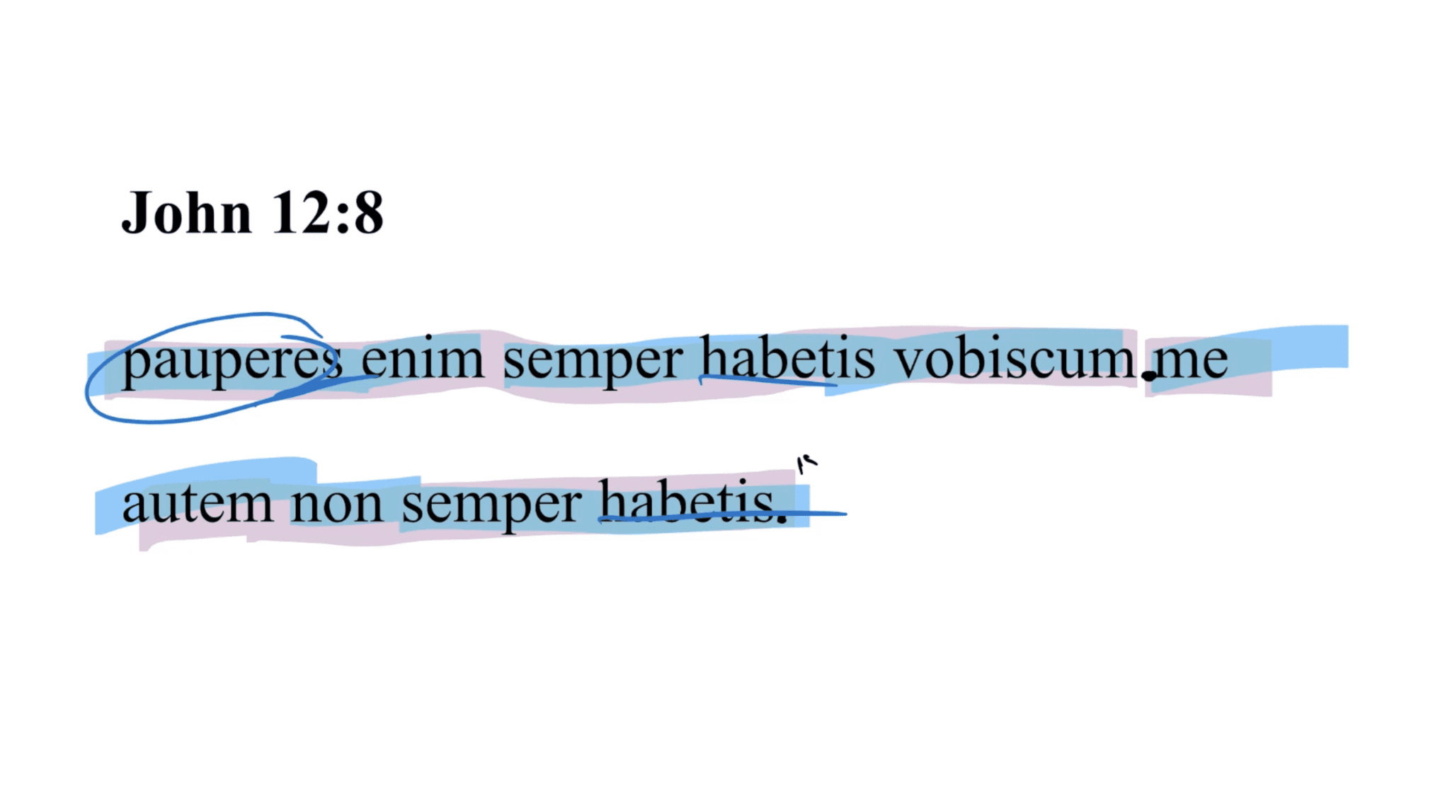 John 12:8 Latin Vulgate