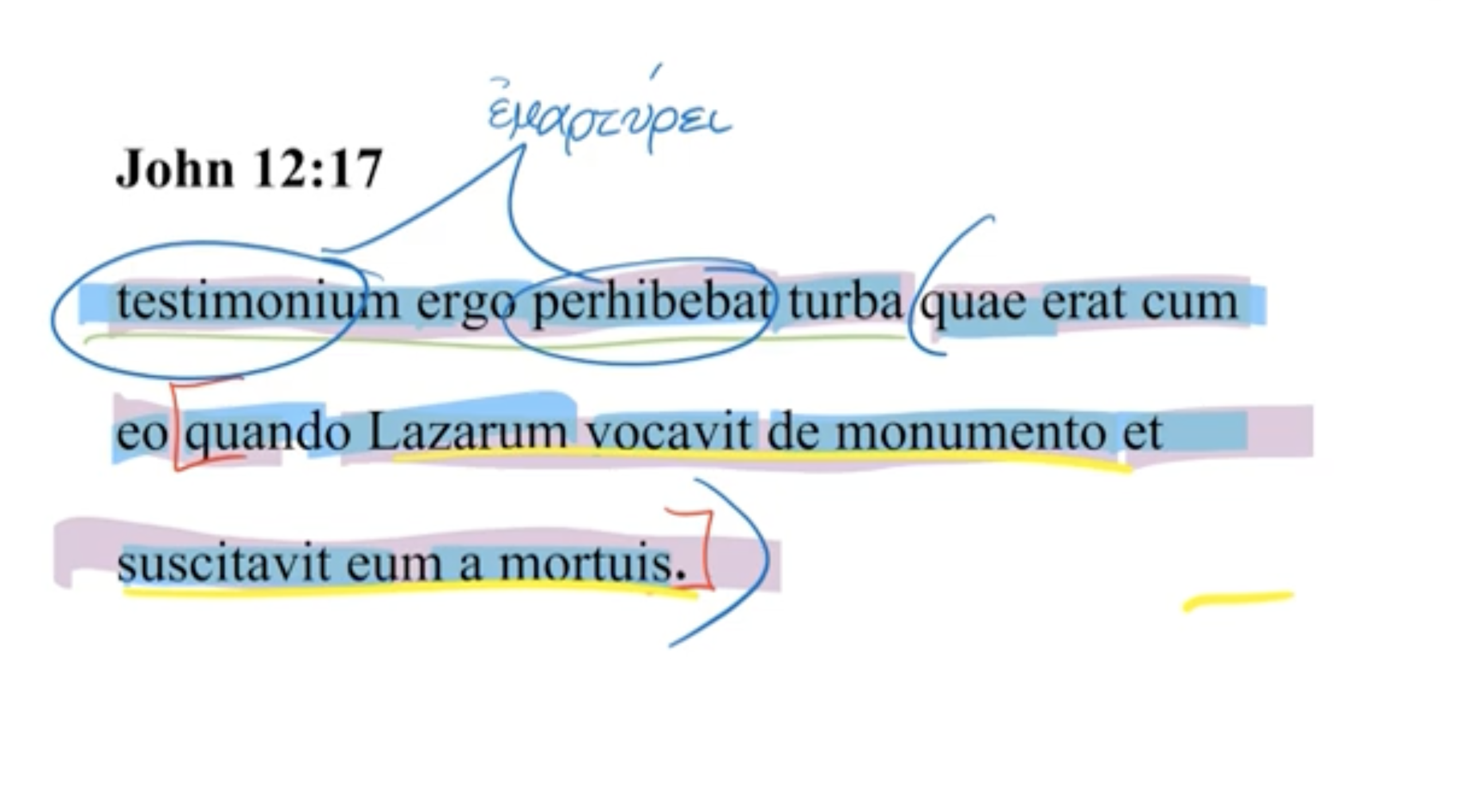 John 12:17 Latin Vulgate