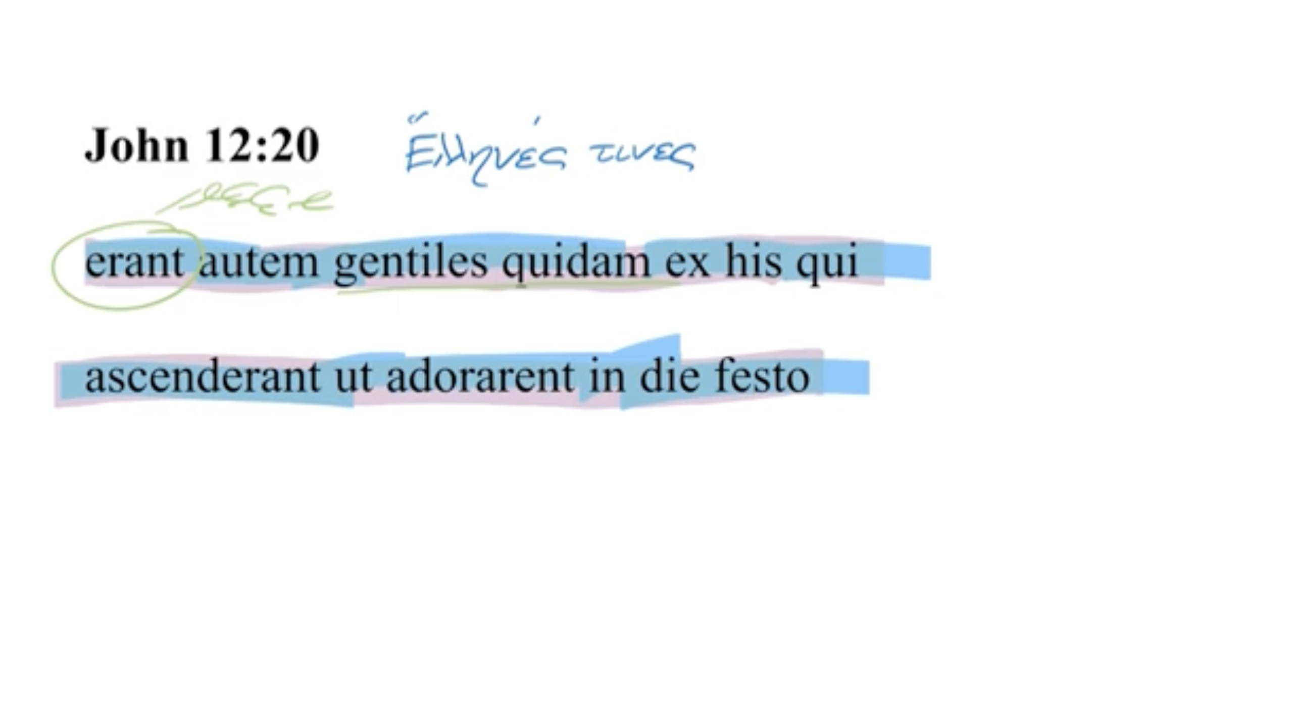 John 12:20 Latin Vulgate
