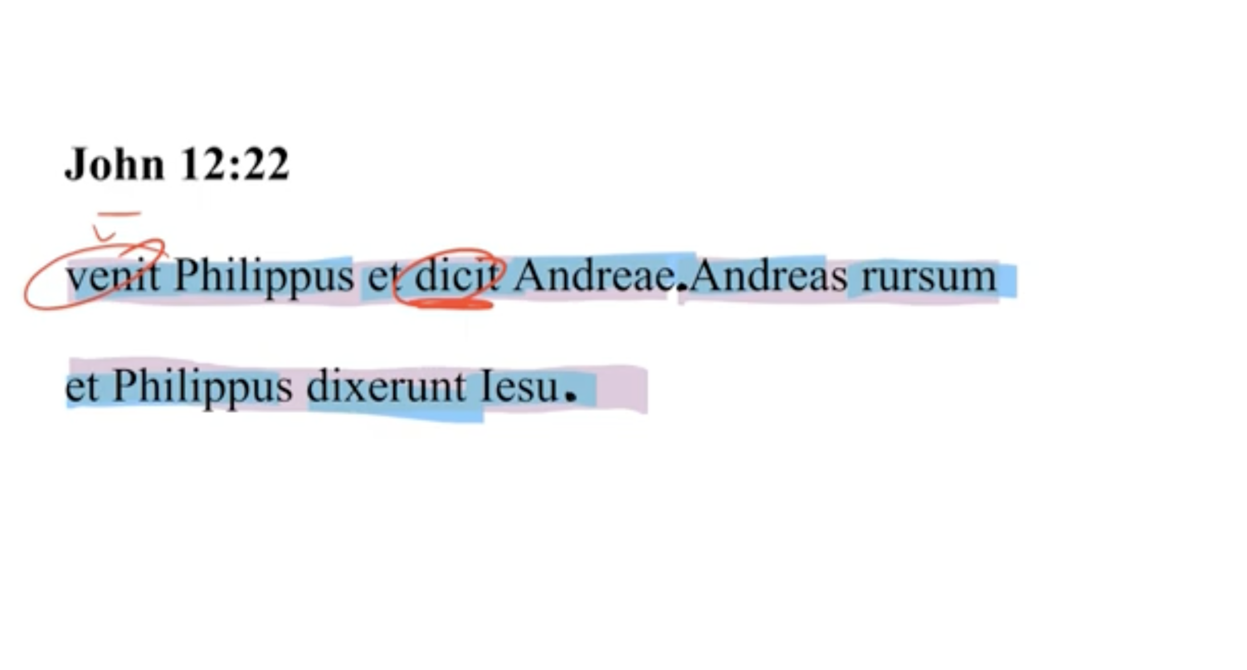 John 12:22 Latin Vulgate
