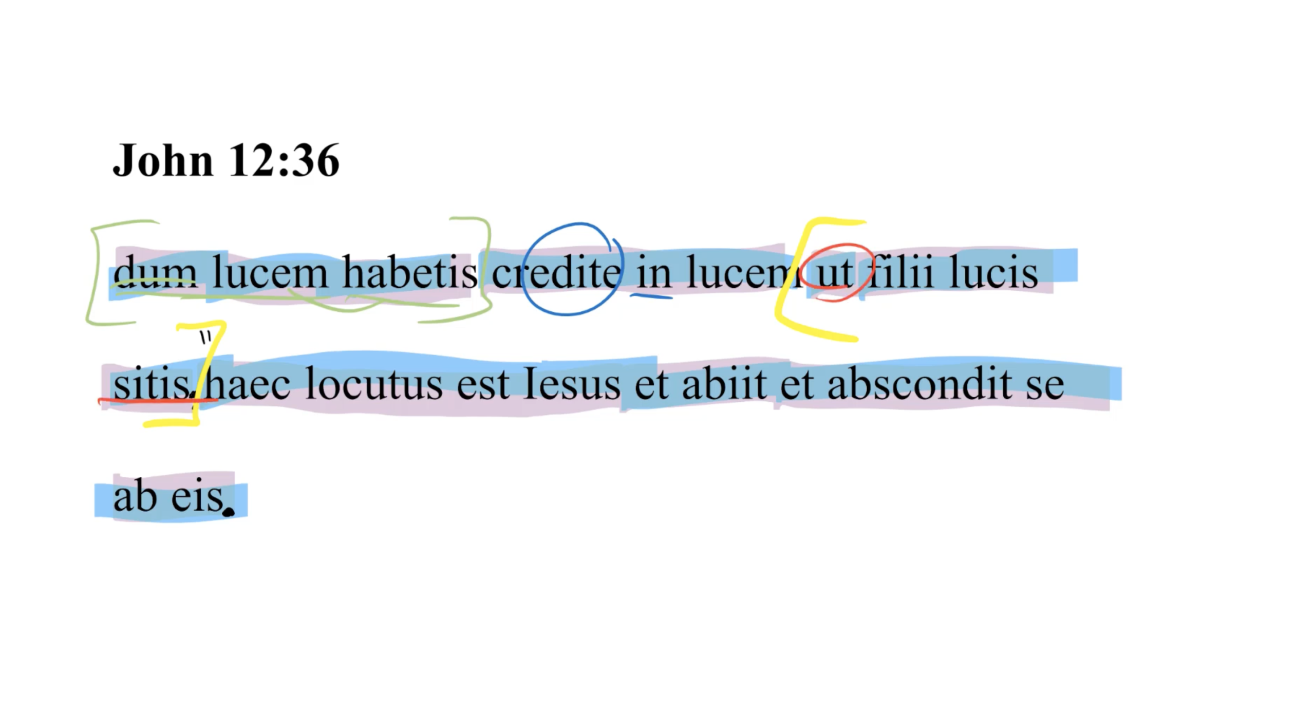 John 12:36 Latin Vulgate