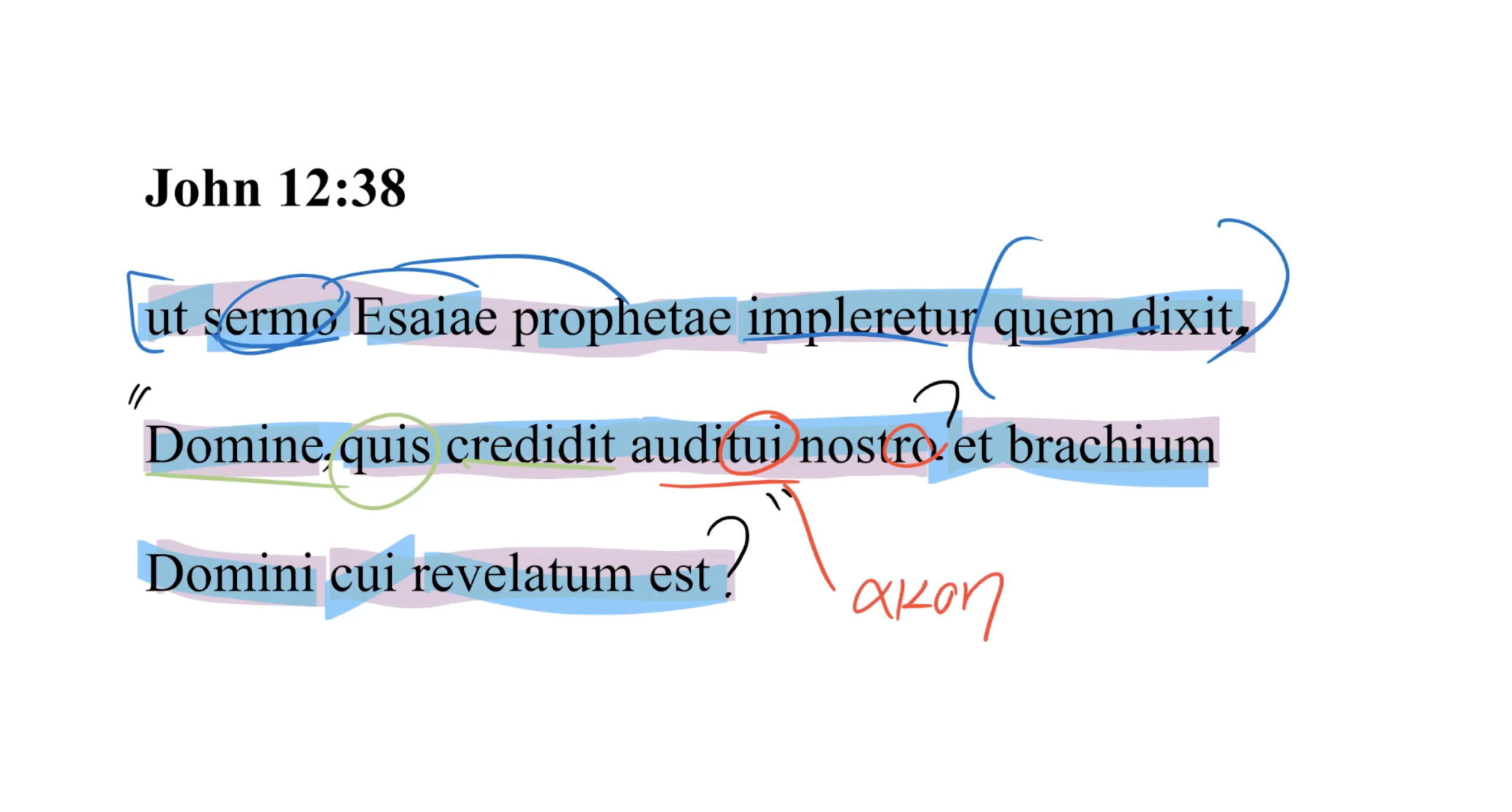 John 12:38 Latin Vulgate