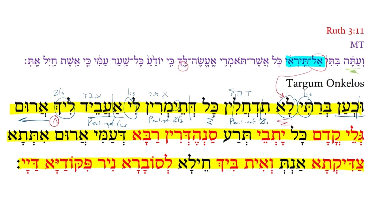 TR Ruth 3:11a
