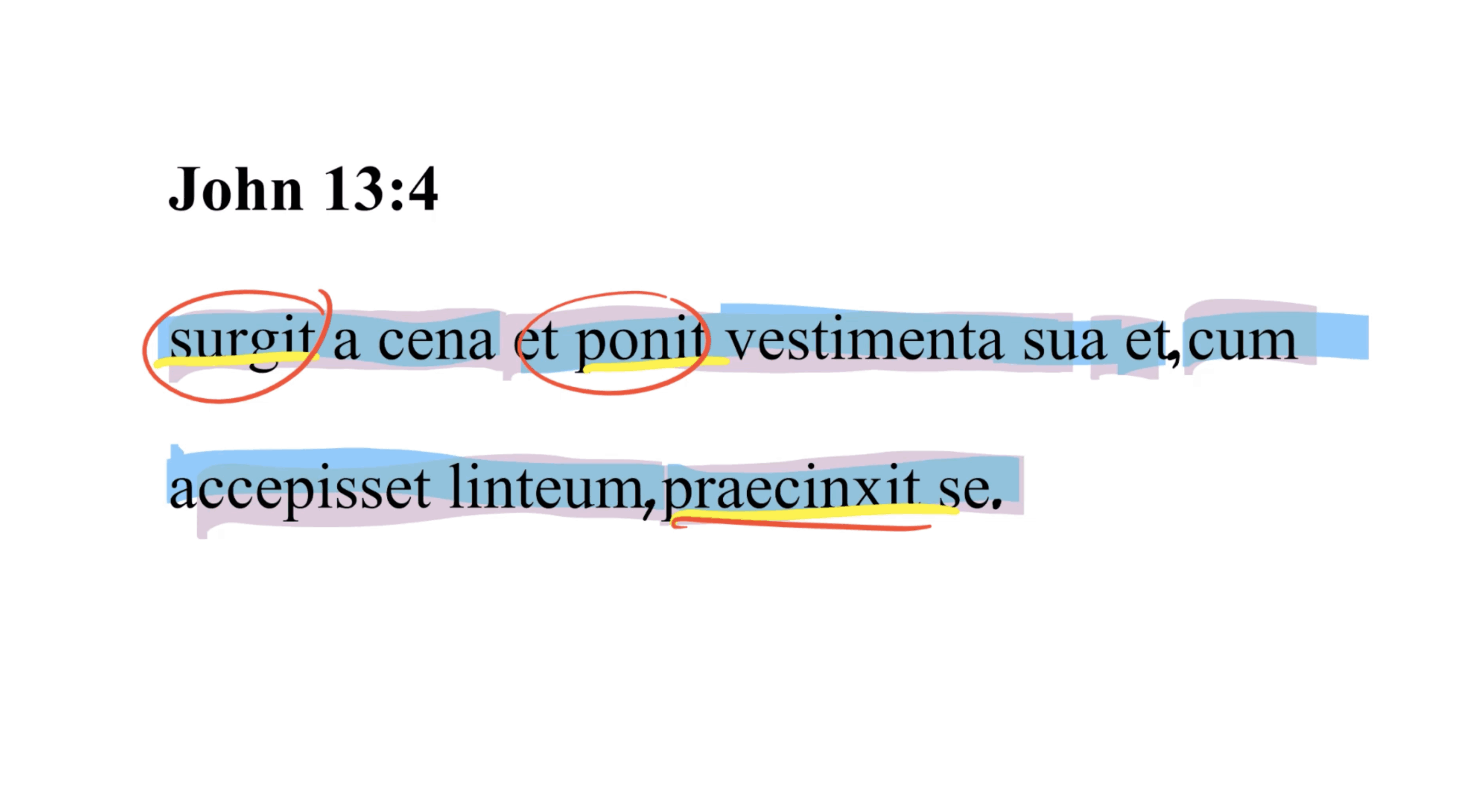 John 13:4 Latin Vulgate