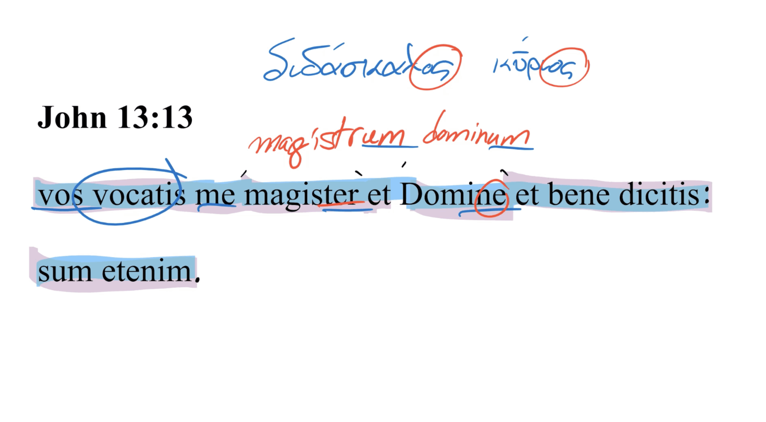 John 13:13 Latin Vulgate