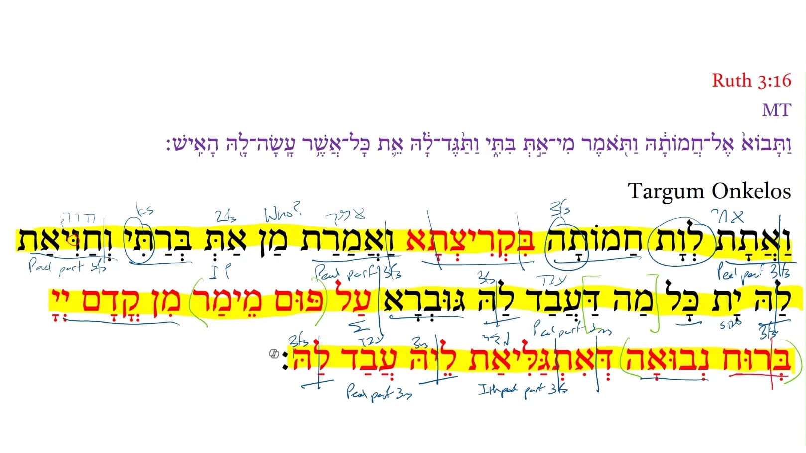 TR Ruth 3:16b