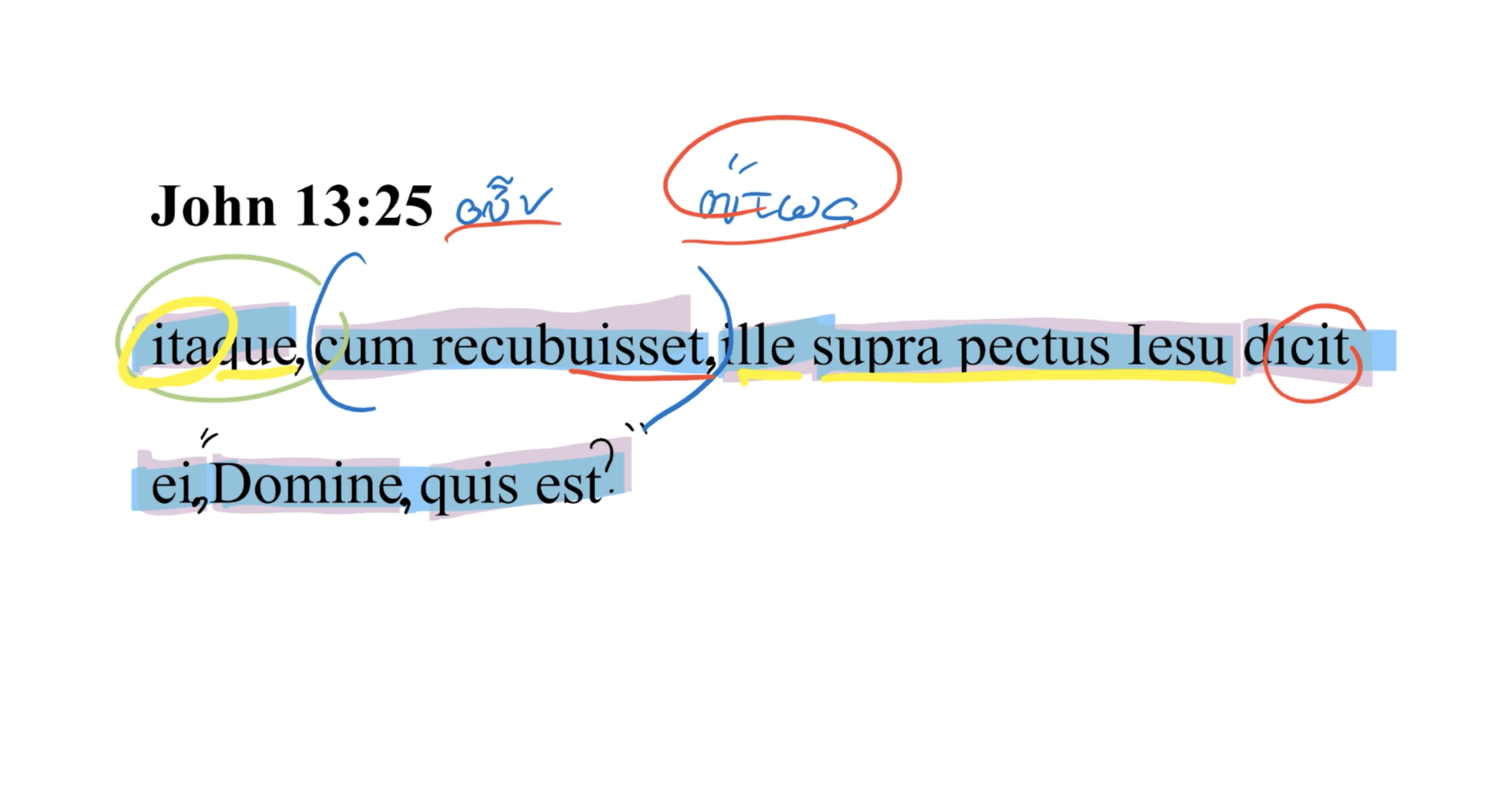 John 13:25 Latin Vulgate