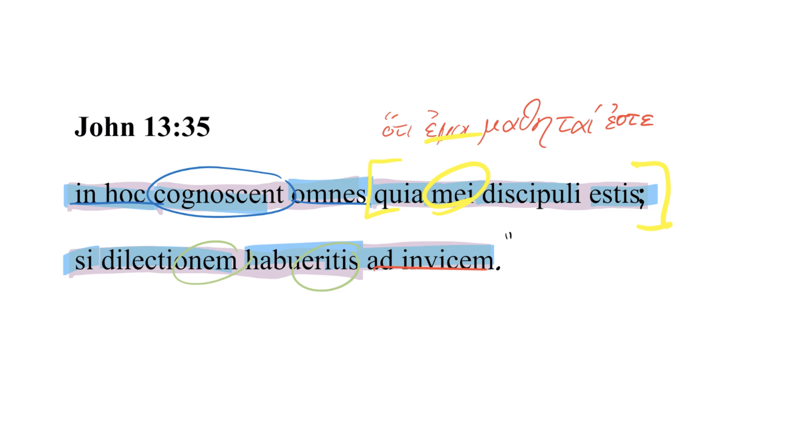 John 13:35 Latin Vulgate