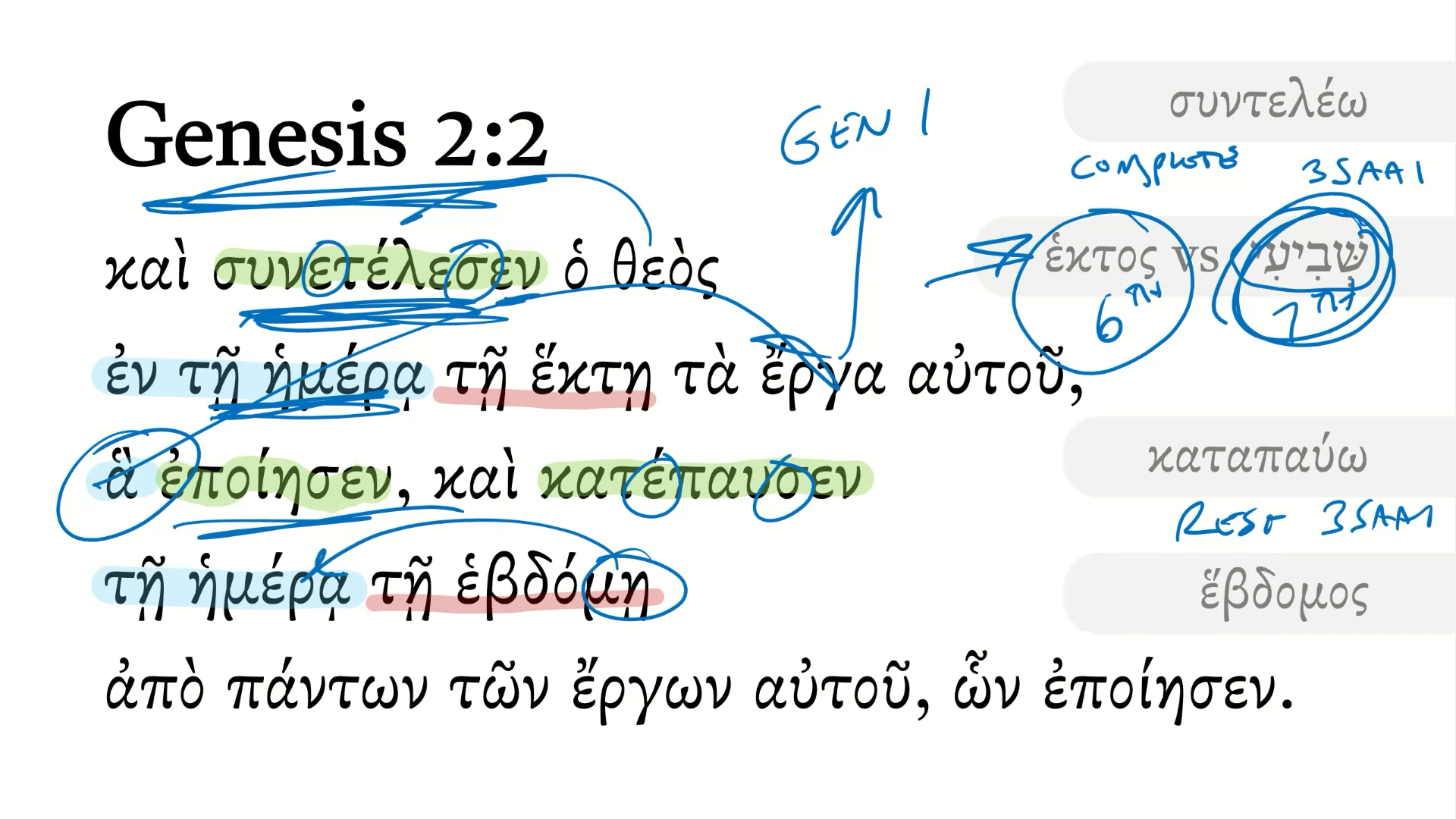 Genesis 2:2 Septuagint