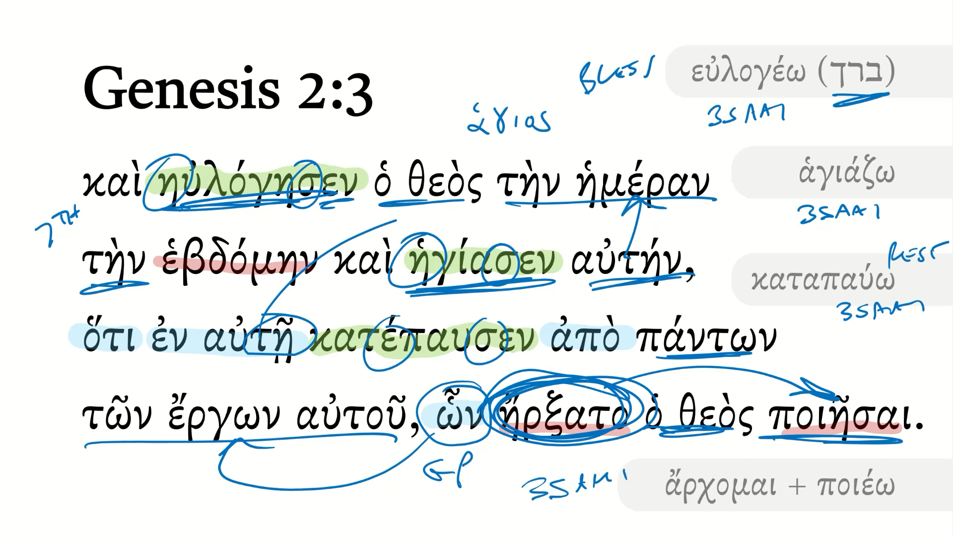 Genesis 2:3 Septuagint