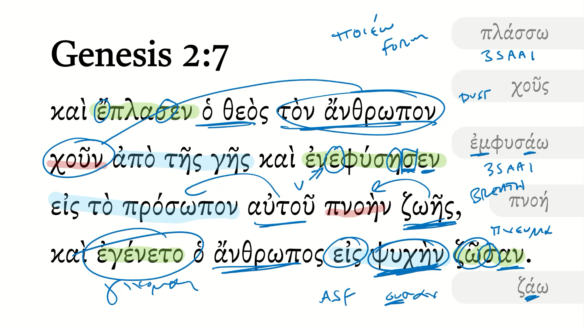 Genesis 2:7 Septuagint
