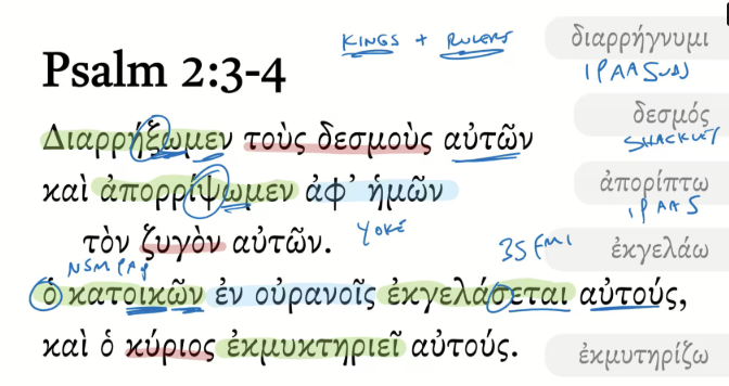Psalm 2:3–4 Septuagint