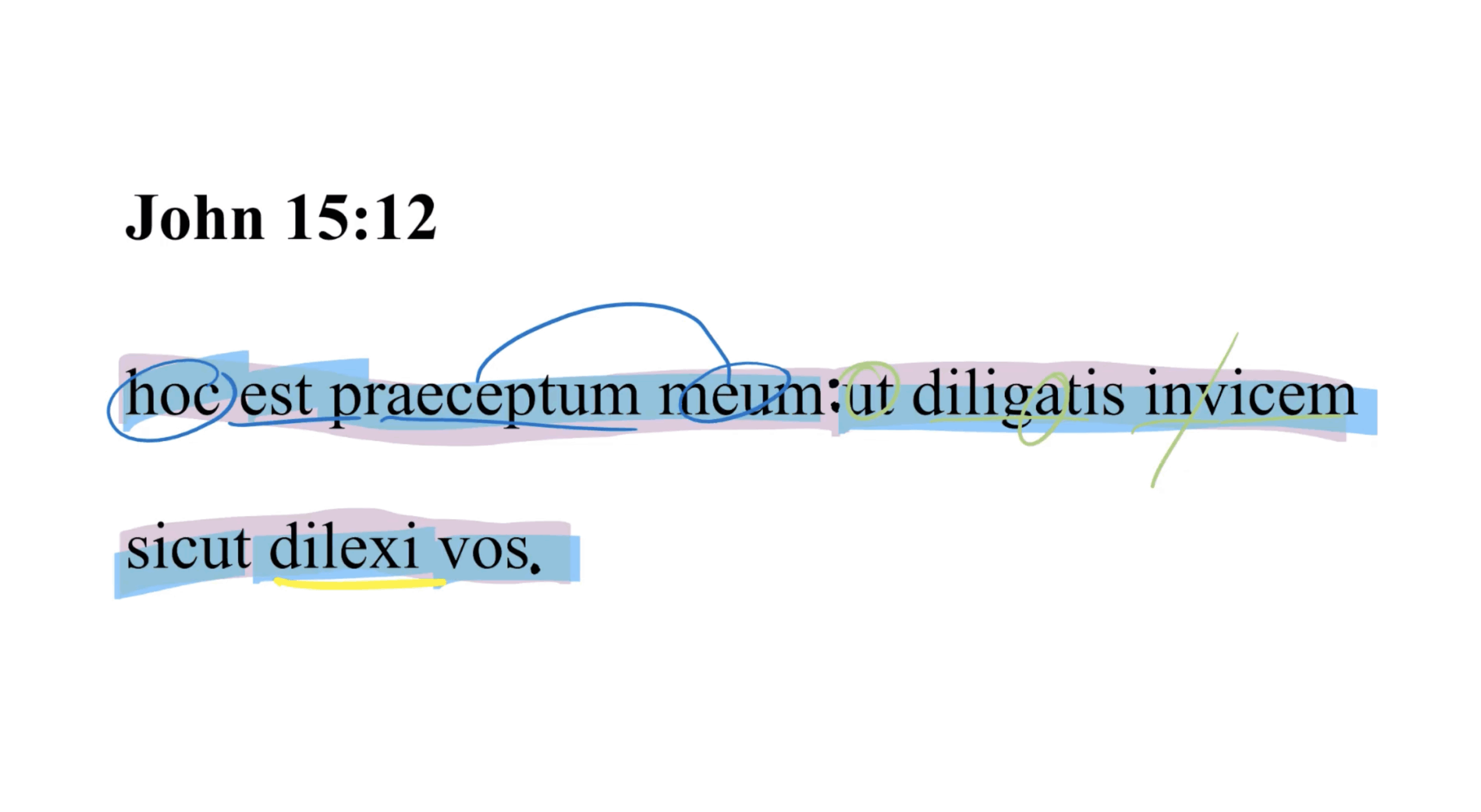 John 15:12 Latin Vulgate