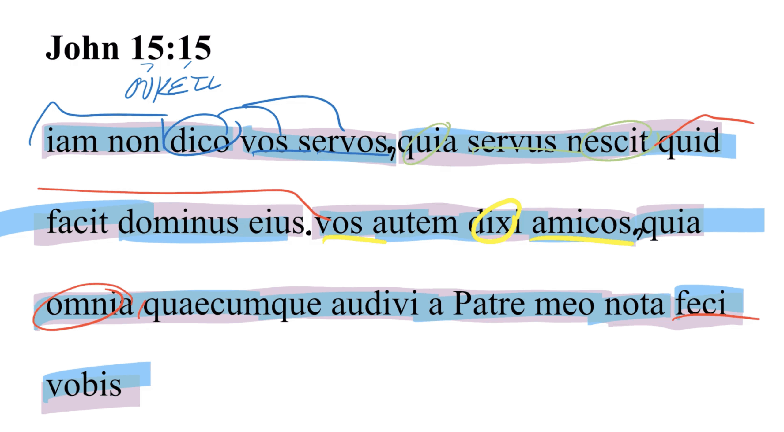 John 15:15 Latin Vulgate