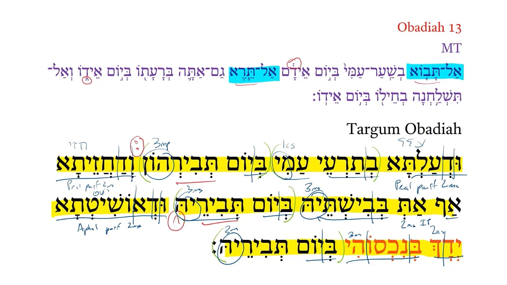 TOb Obadiah 13b