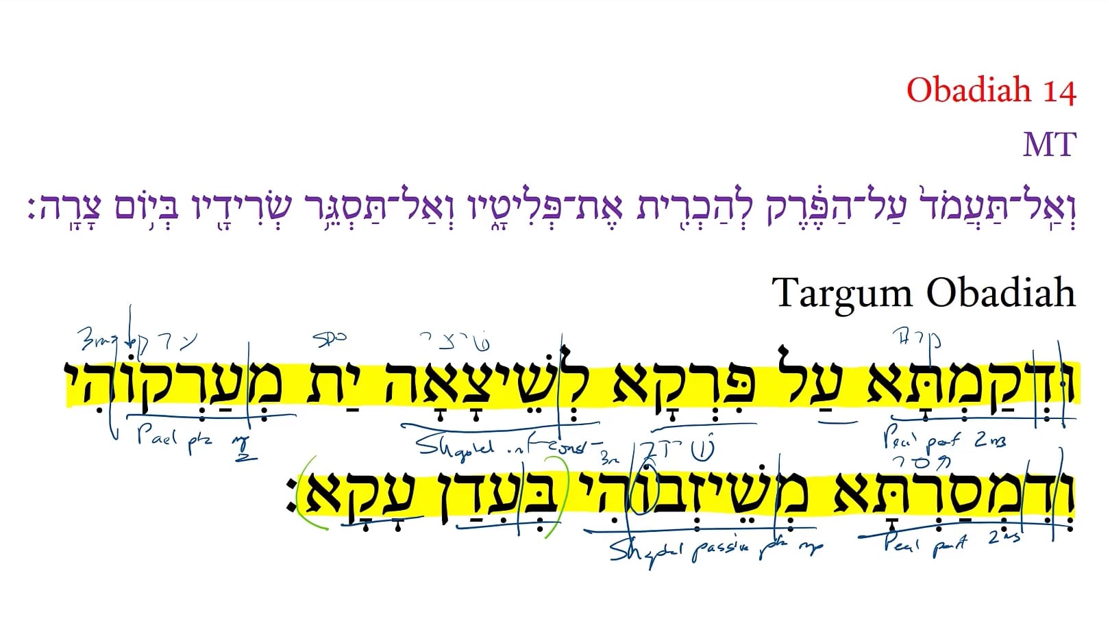 TOb Obadiah 14c
