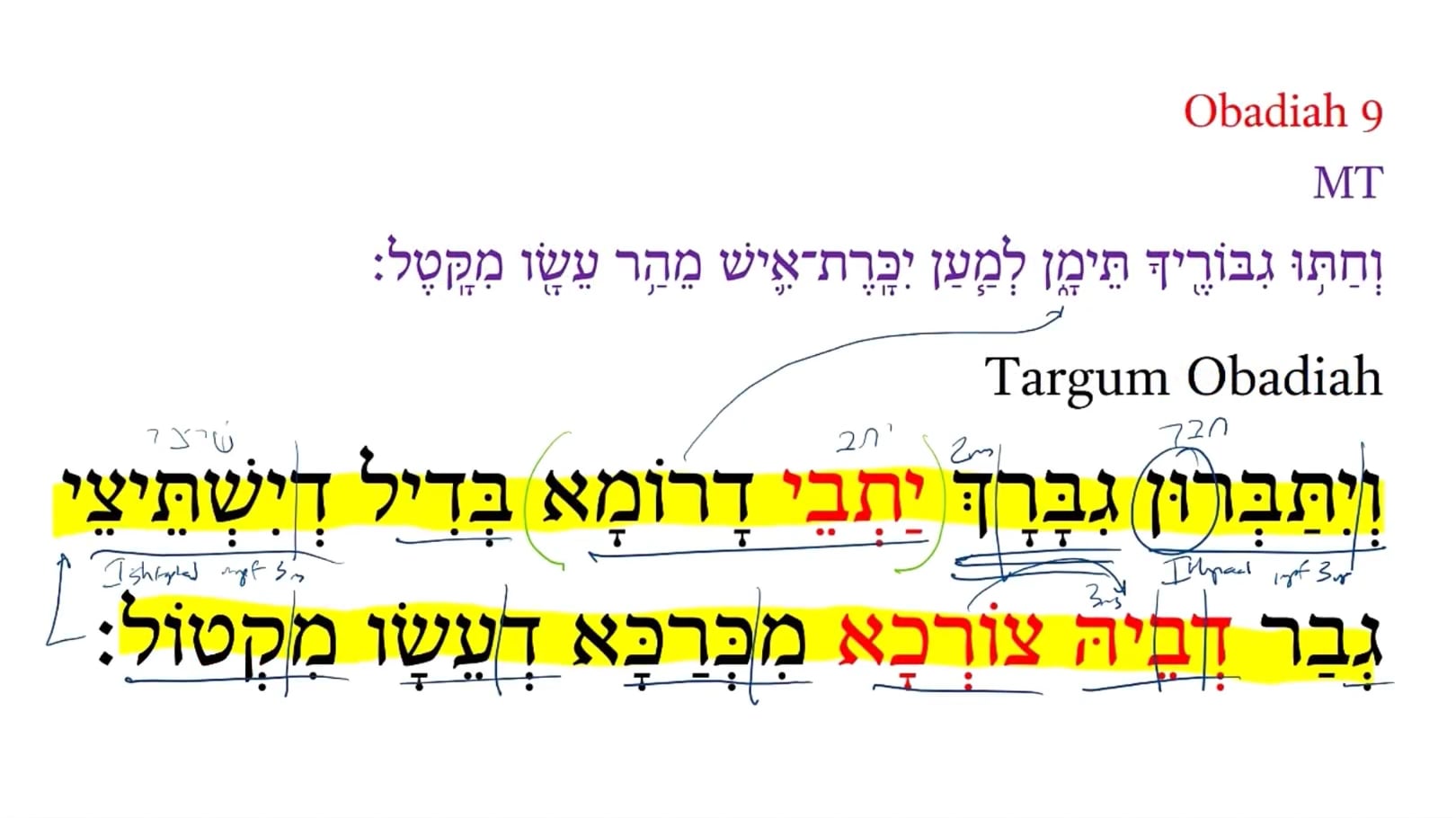 TOb Obadiah 9b