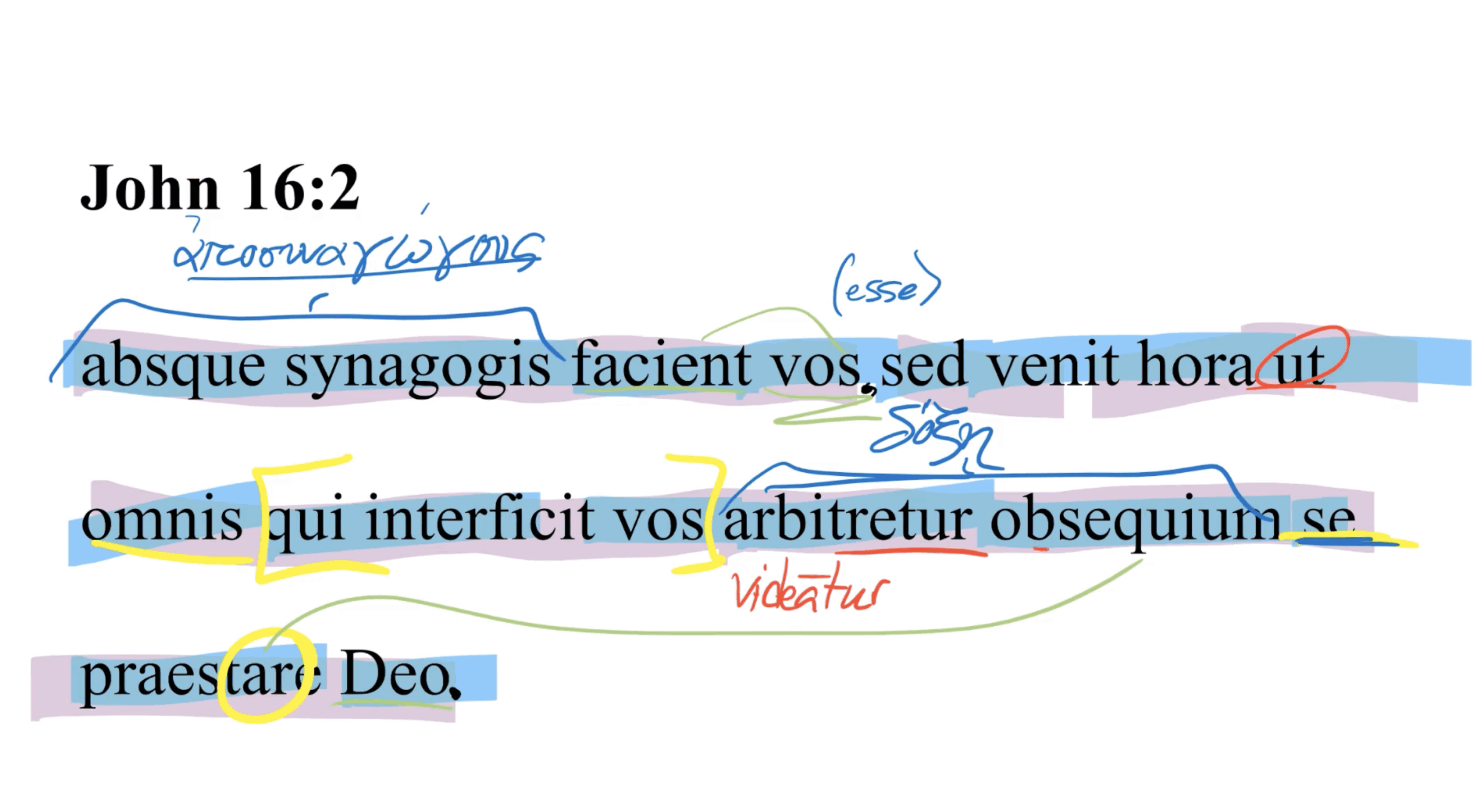 John 16:2 Latin Vulgate