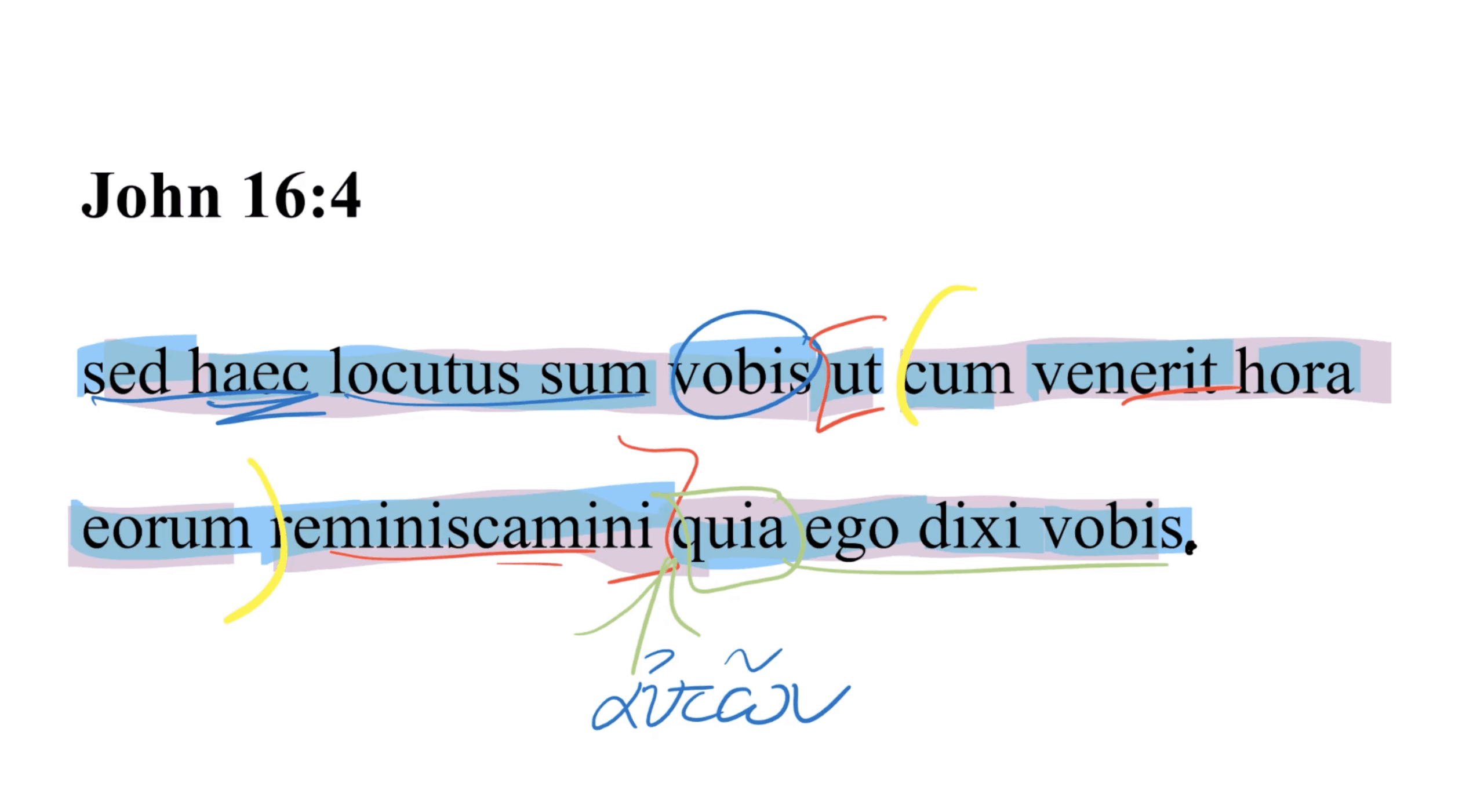 John 16:4 Latin Vulgate