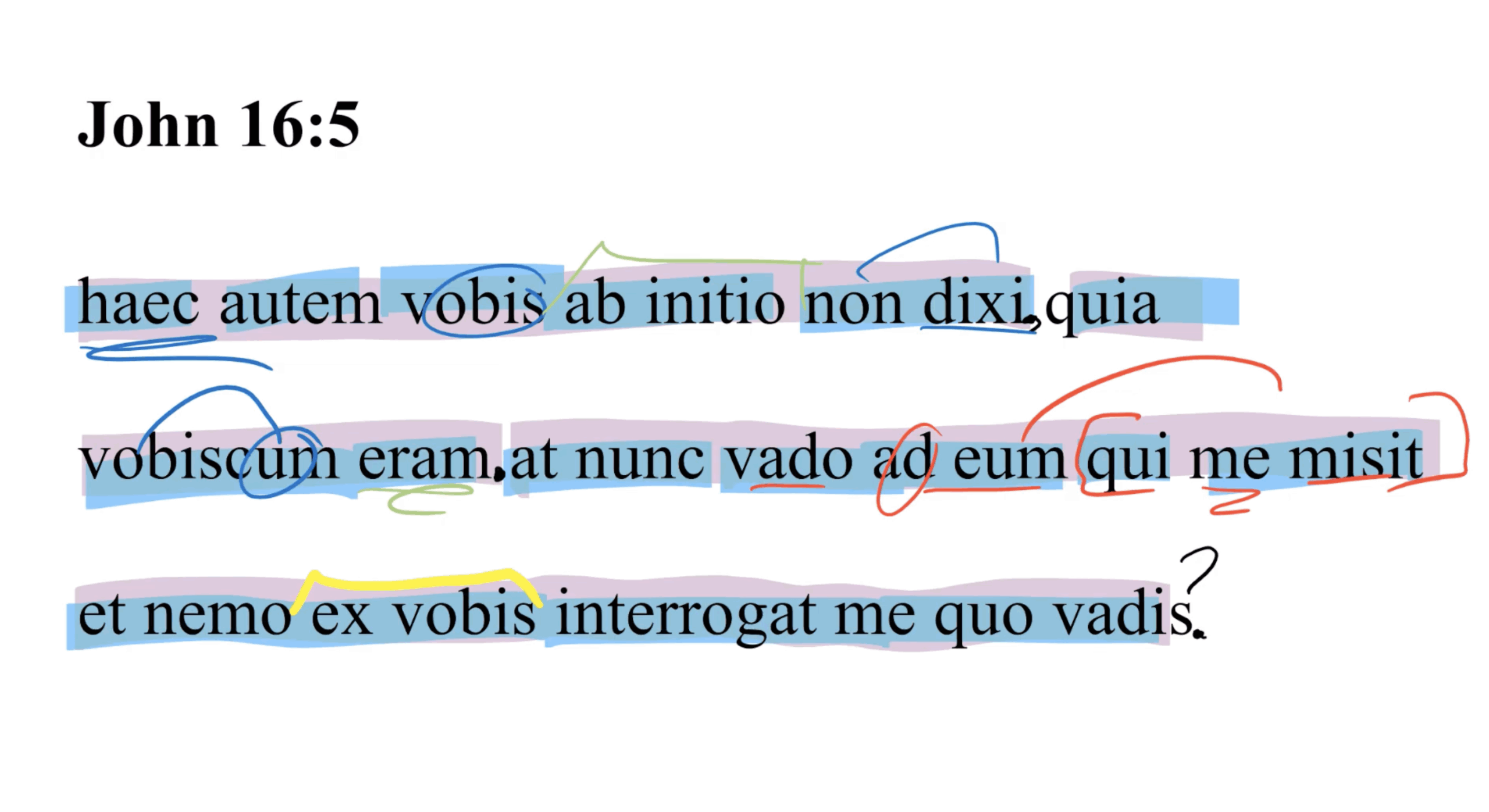 John 16:5 Latin Vulgate