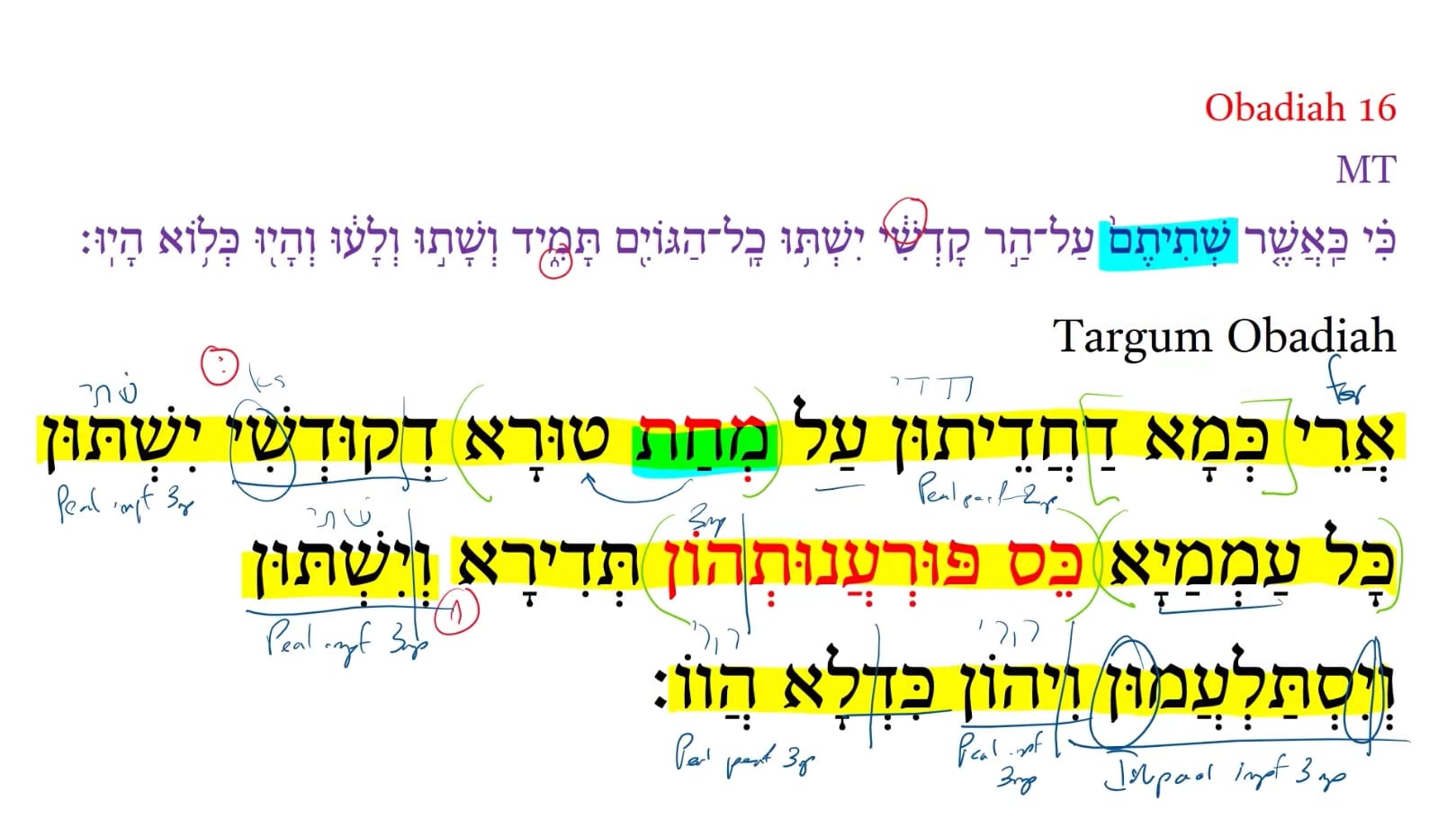 TOb Obadiah 16b