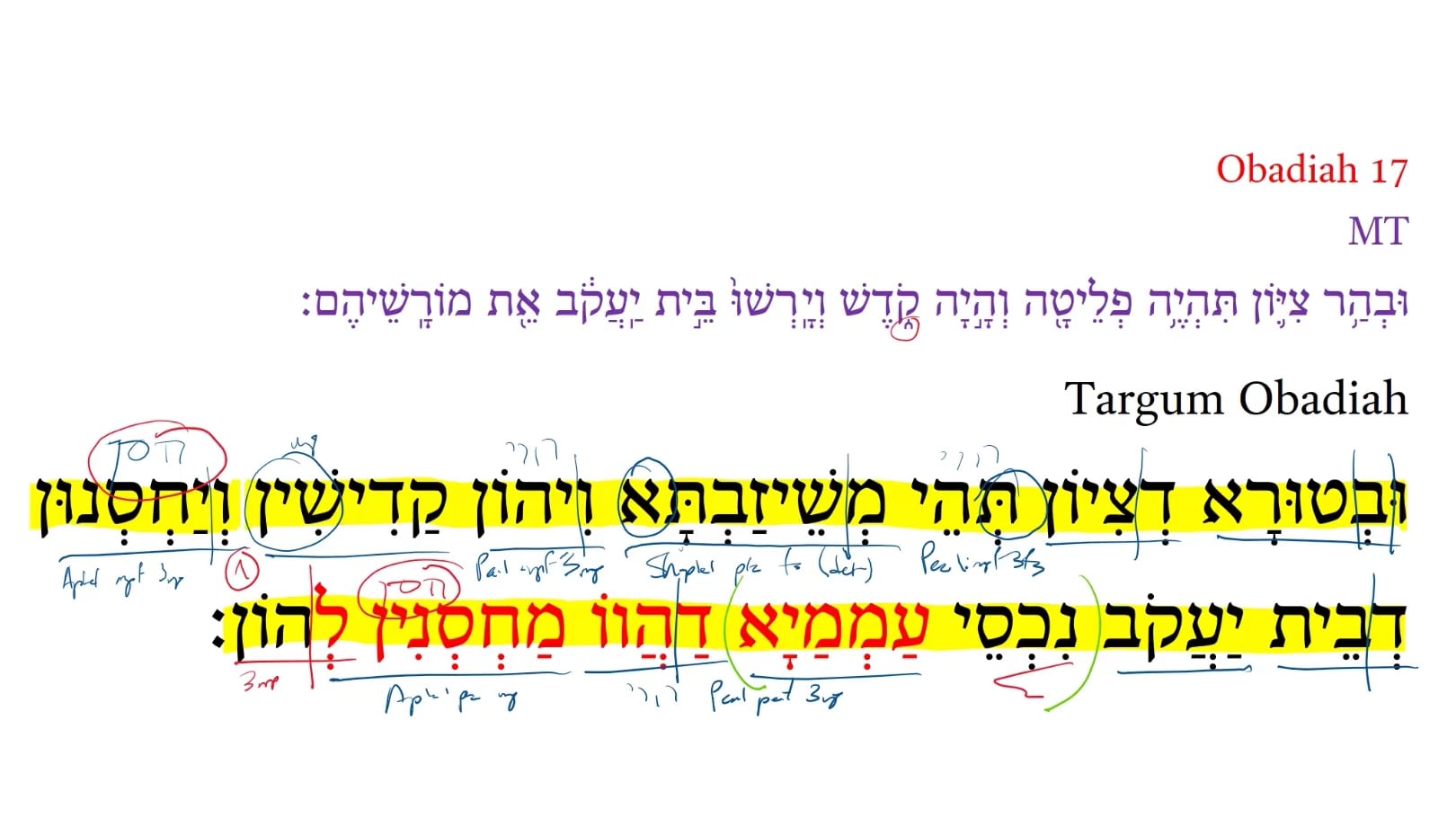 TOb Obadiah 17b
