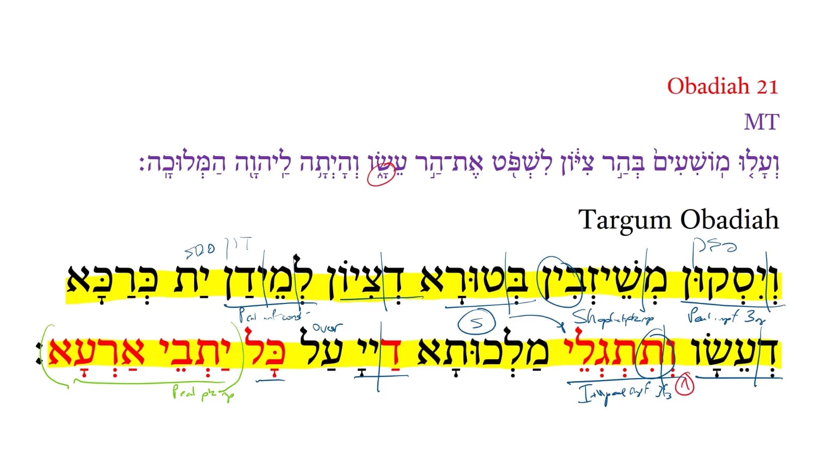 TOb Obadiah 21