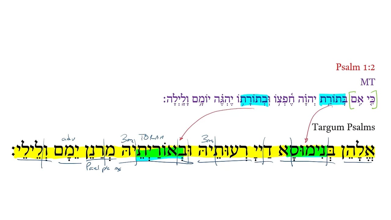 Targum Psalm 1:2a