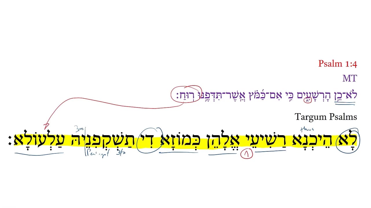 Targum Psalm 1:4a