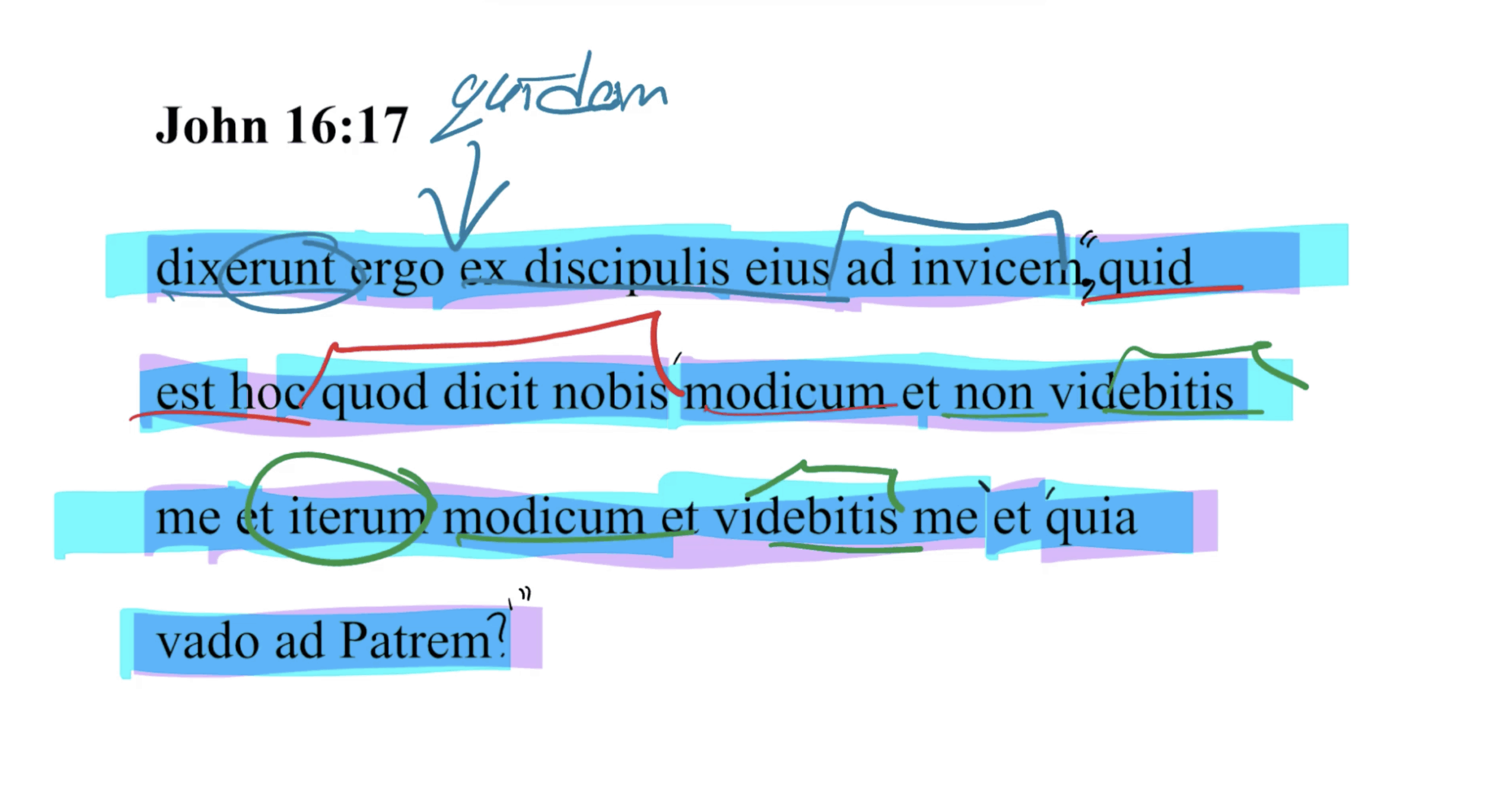 John 16:17 Latin Vulgate